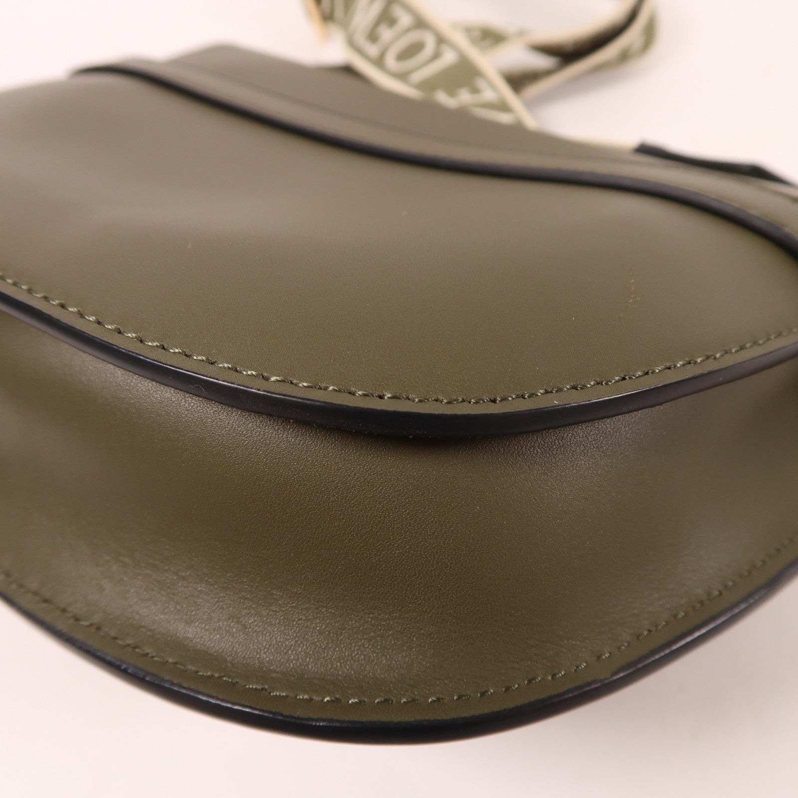 LOEWE 牛皮皮革Gate Dual金扣肩背袋墨綠色