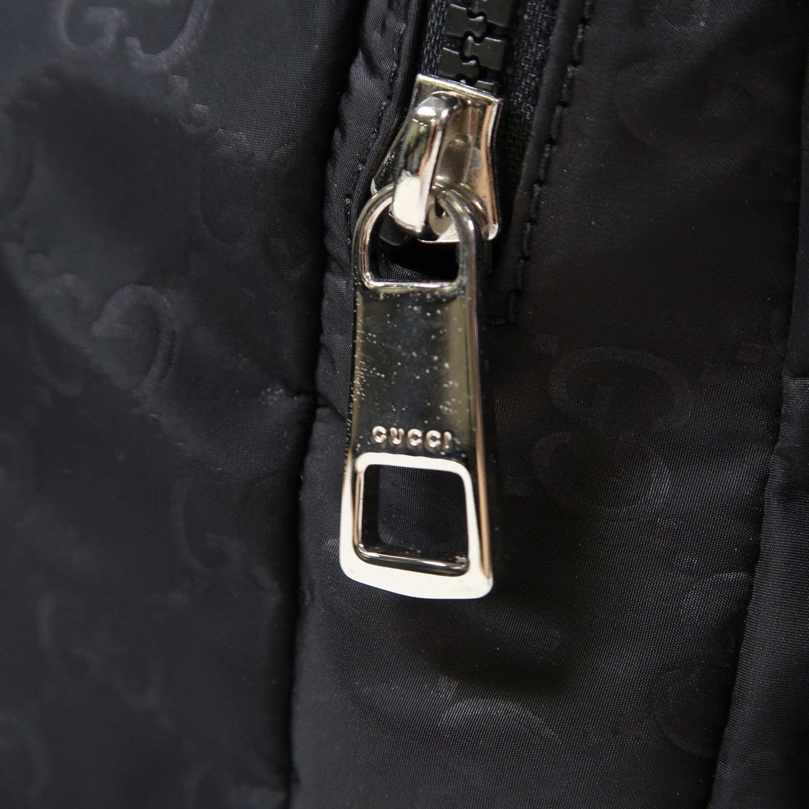 GUCCI 尼龍Handbag Backpack銀扣背包黑色