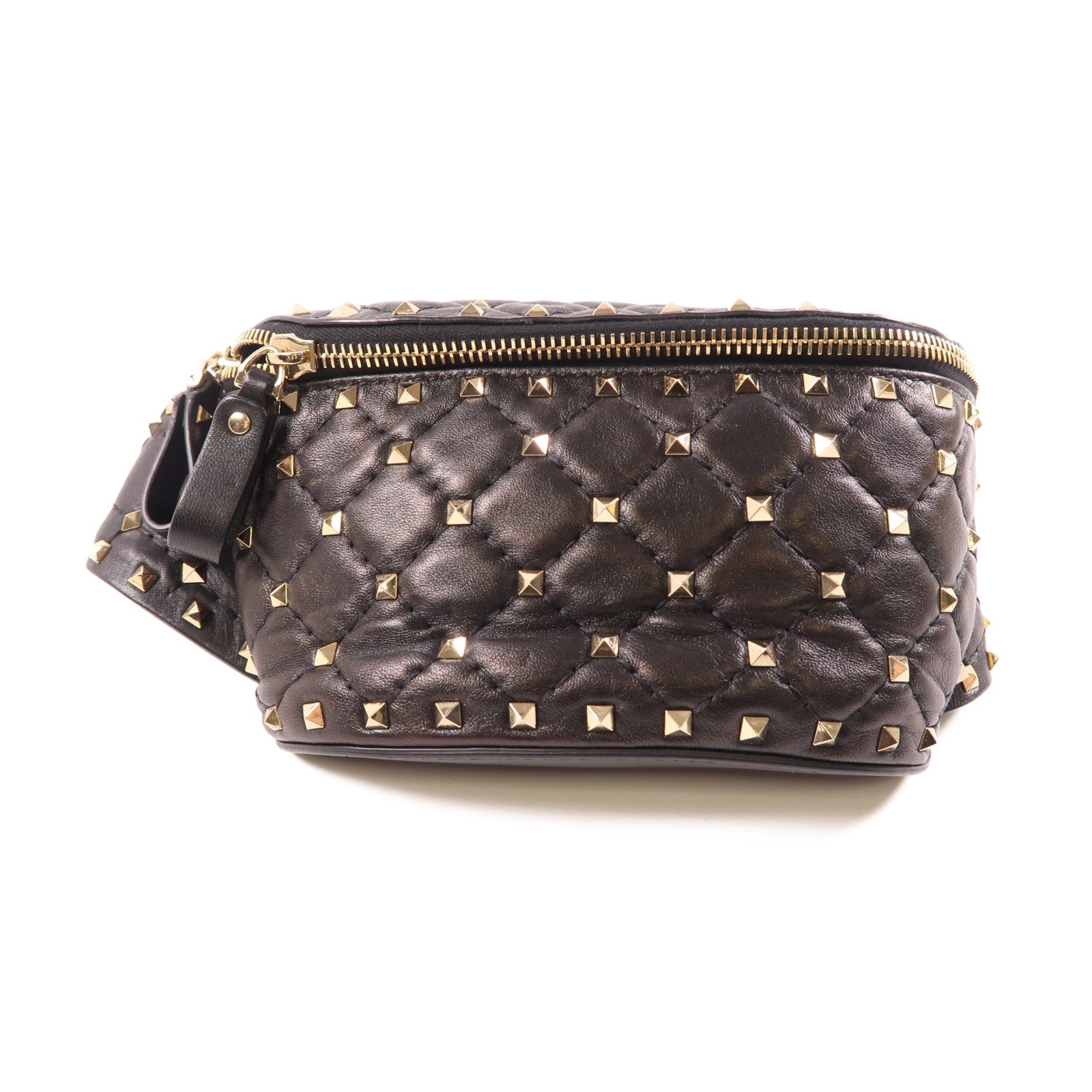 Valentino 牛皮皮革Waist Bag金扣腰包黑色