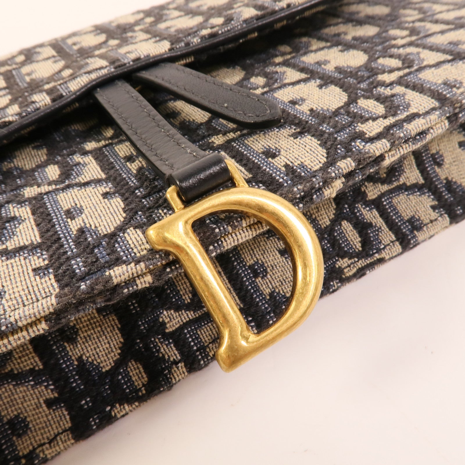 Dior 帆布Saddle Wallet On Chain鏈帶肩背袋
