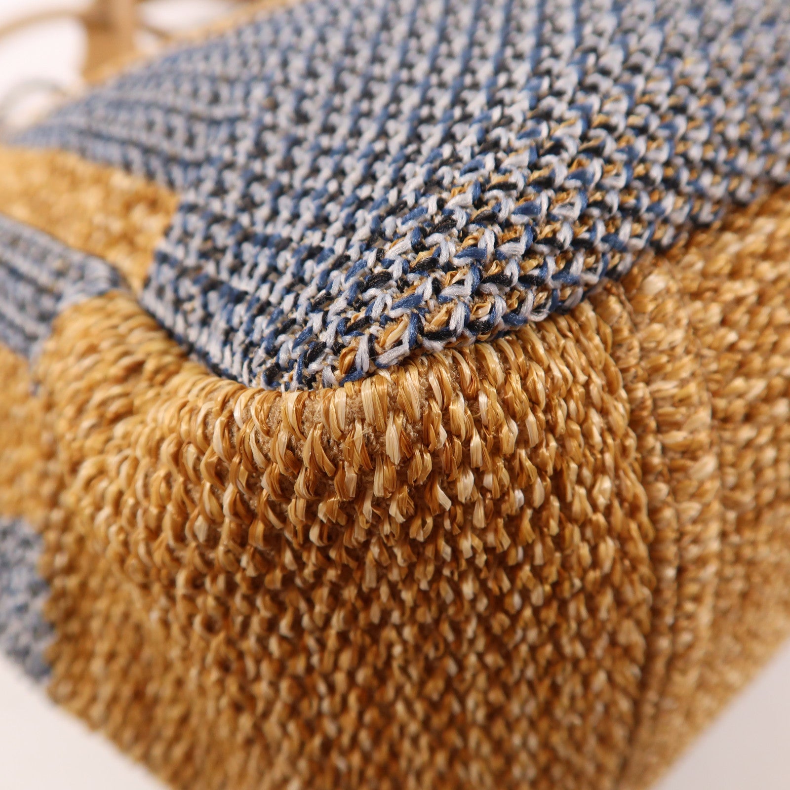 CHANEL 織物Tote Bag銀扣手挽肩背兩用袋