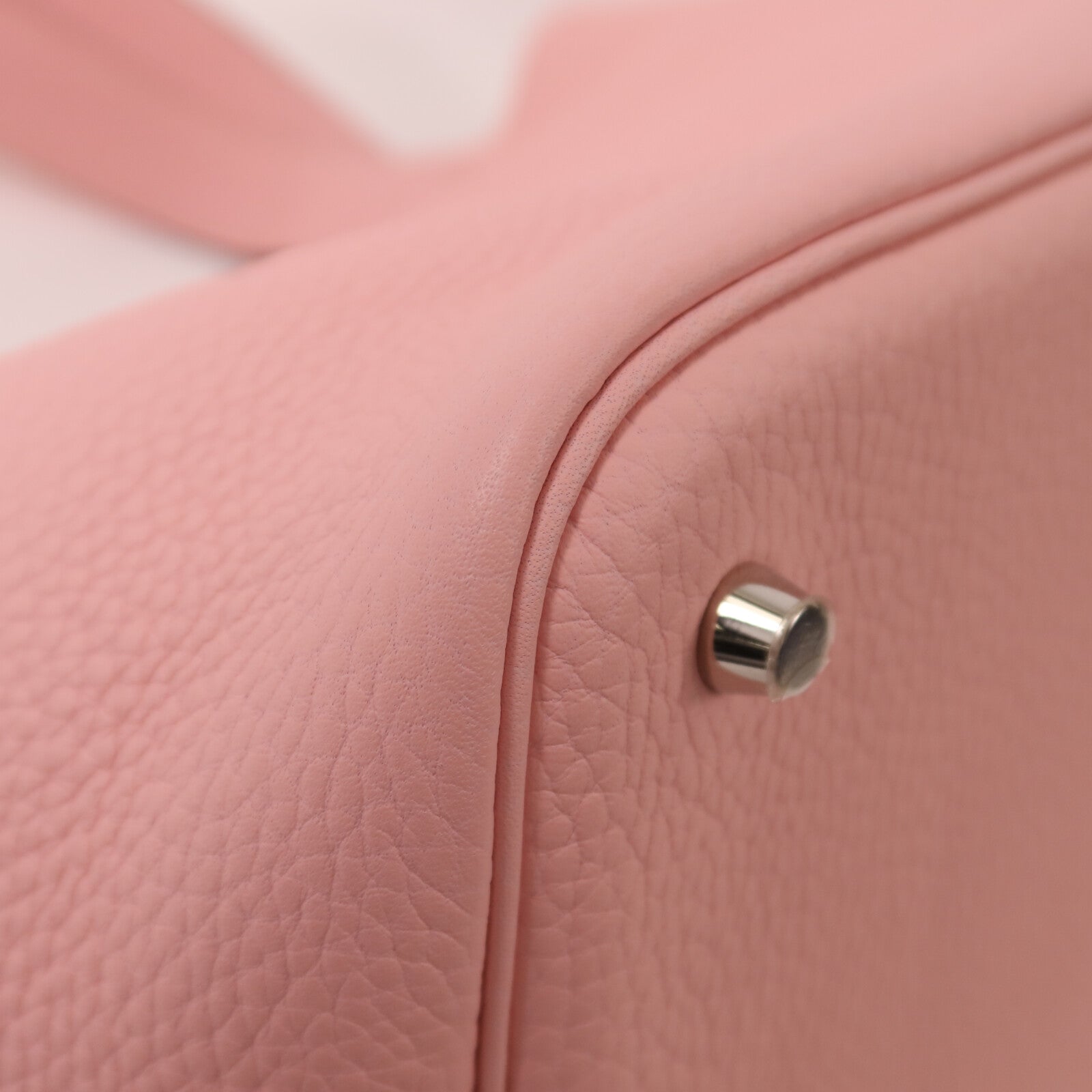 HERMES Clemence皮革Picotin MM銀扣手挽袋Rose Sakura
