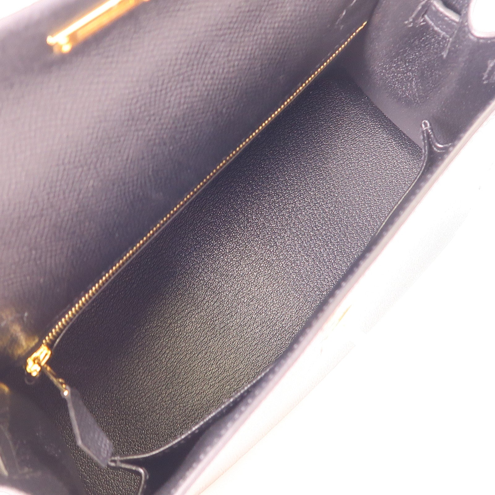 HERMES Epsom皮革Kelly 25金扣手挽肩背兩用袋Noir
