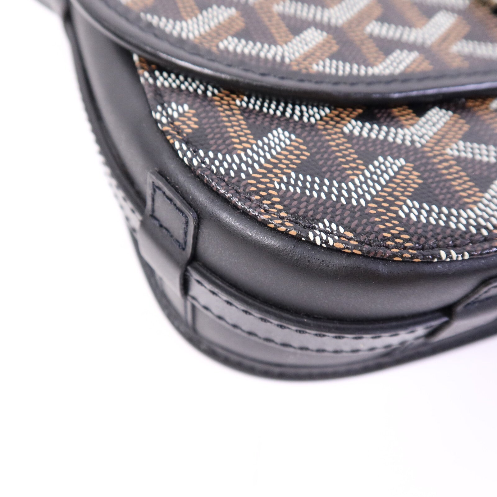 GOYARD 塗層帆布Belvedere PM銀扣肩背袋