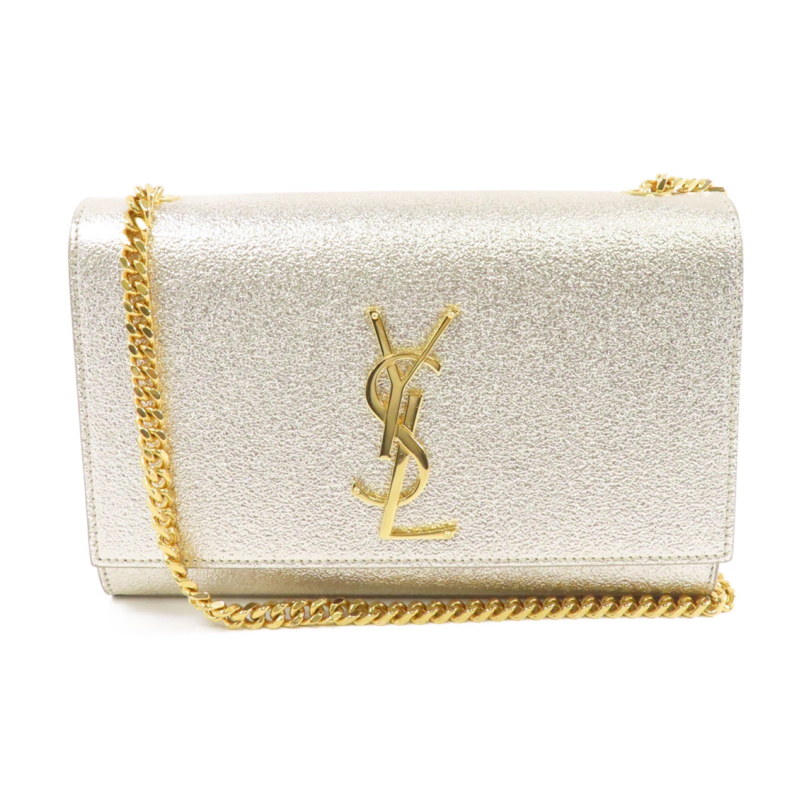SAINT LAURENT 牛皮皮革Kate金扣鏈帶肩背袋金色
