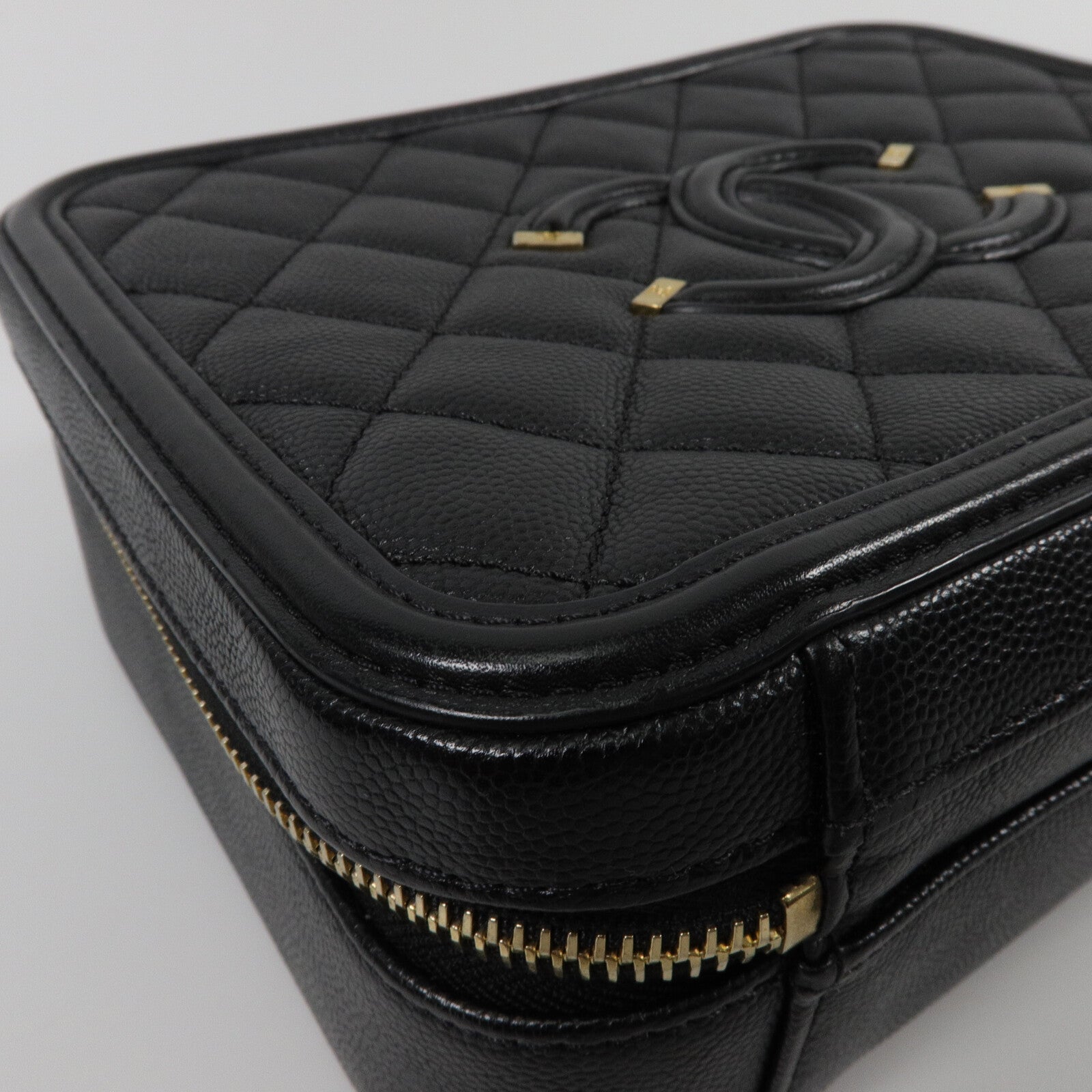 CHANEL 牛皮皮革Vanity Case鏈帶手挽肩背兩用袋