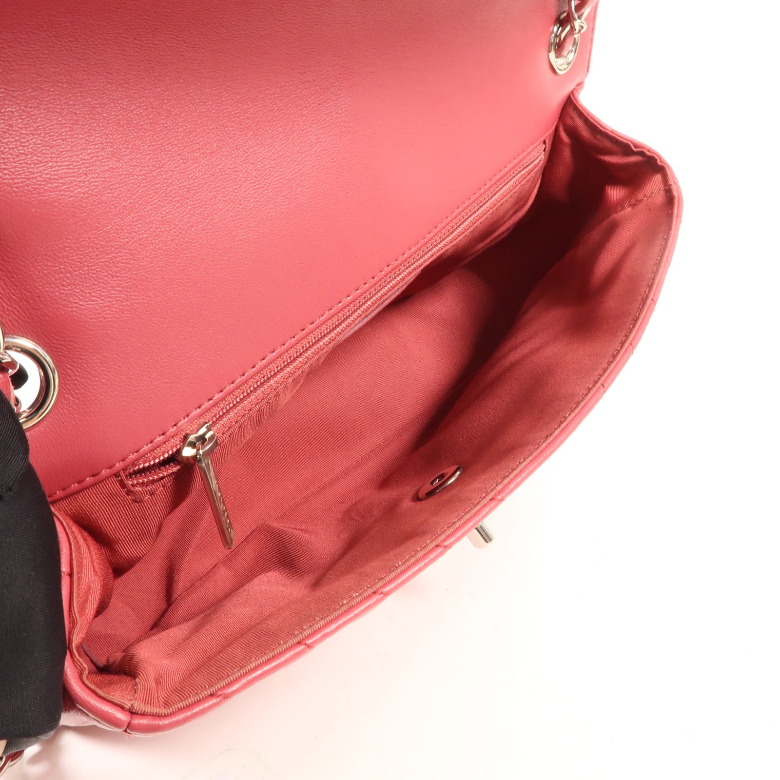 CHANEL 牛皮皮革Chain Shoulder Bag銀扣鏈帶肩背袋