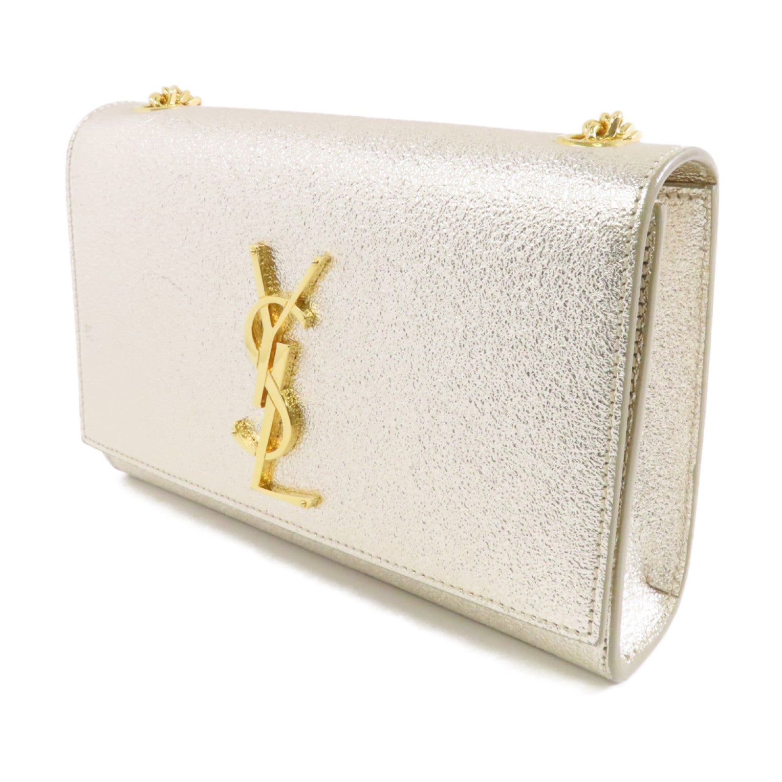 SAINT LAURENT 牛皮皮革Kate金扣鏈帶肩背袋金色
