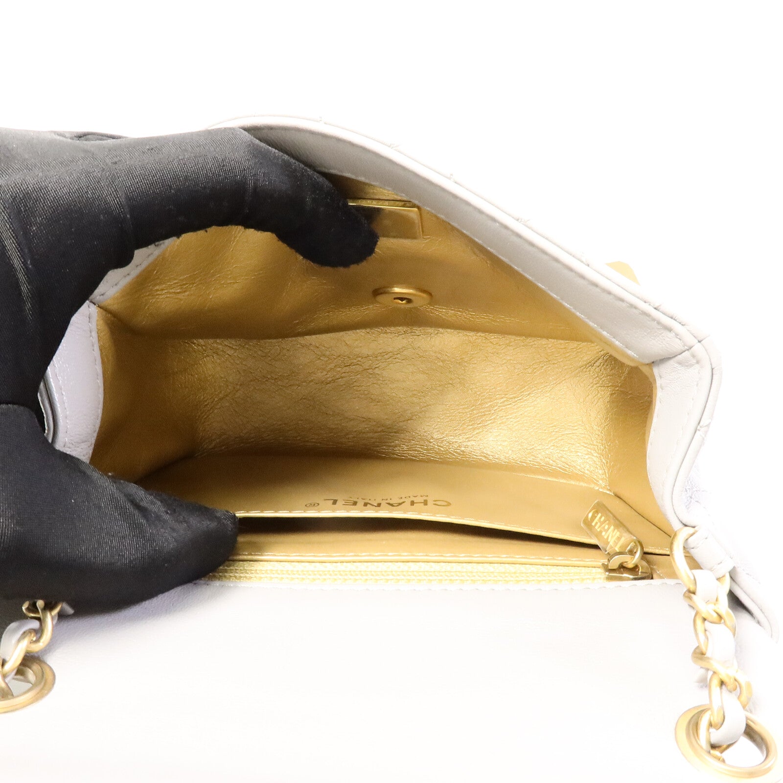 CHANEL 羊皮皮革Classic 17 Goldball鏈帶肩背袋