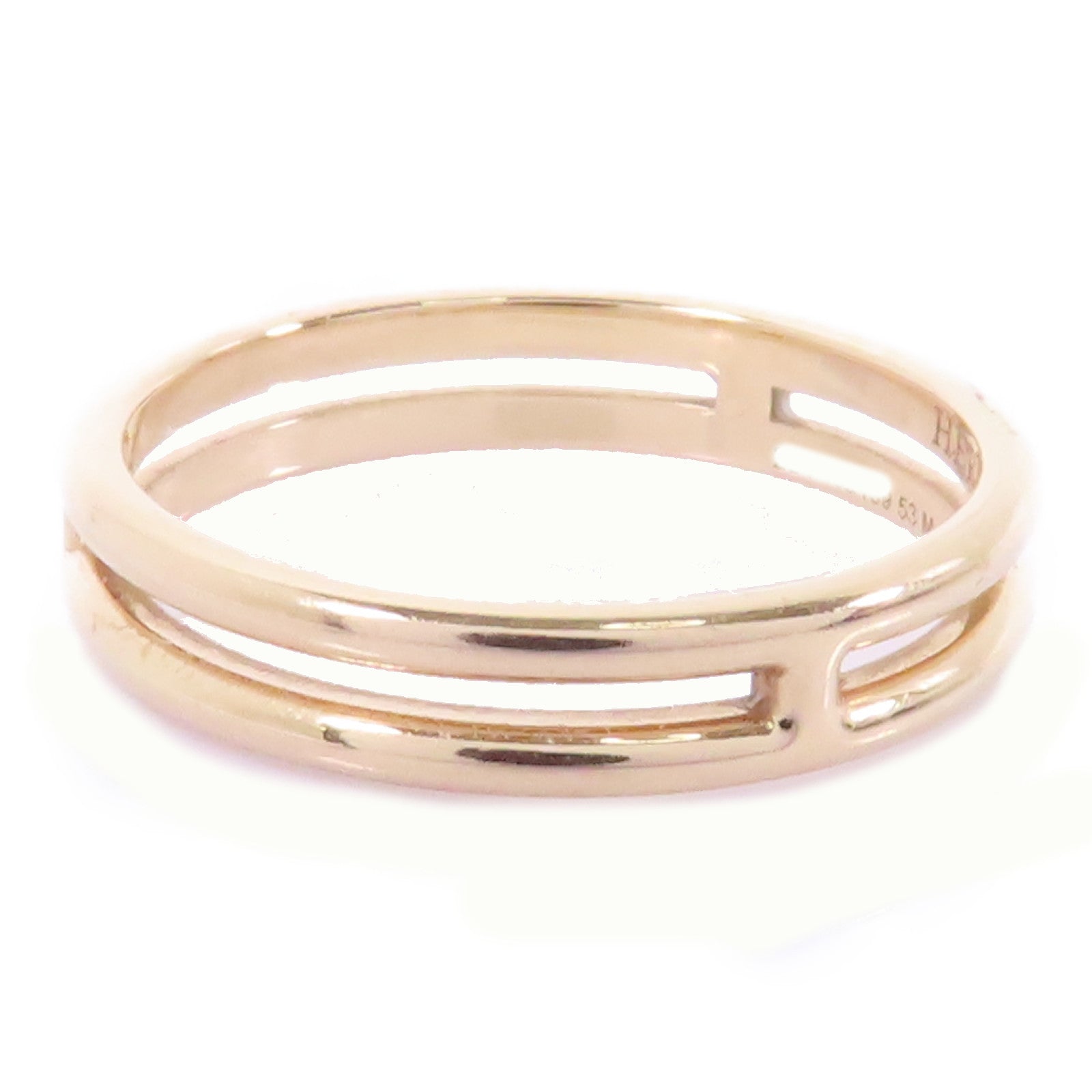 HERMES 18K玫瑰金Ariane Wedding Band戒指HERMES#53/US#6