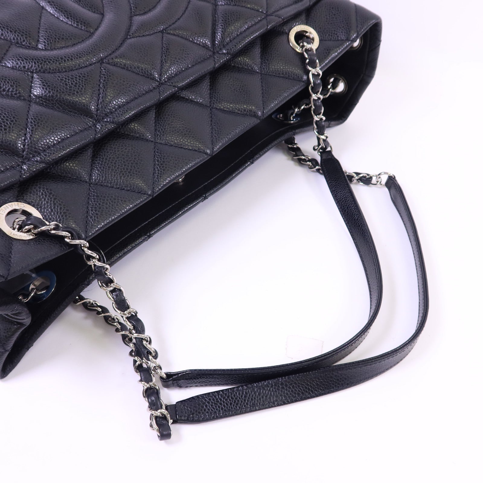 CHANEL 牛皮皮革Shoulder Bag銀扣鏈帶肩背袋
