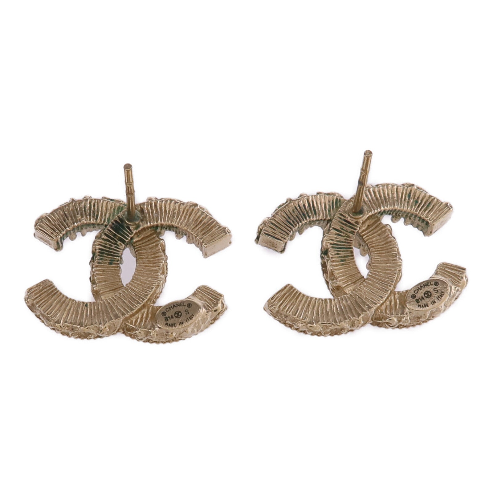 CHANEL 金屬CC Earrings金扣耳環