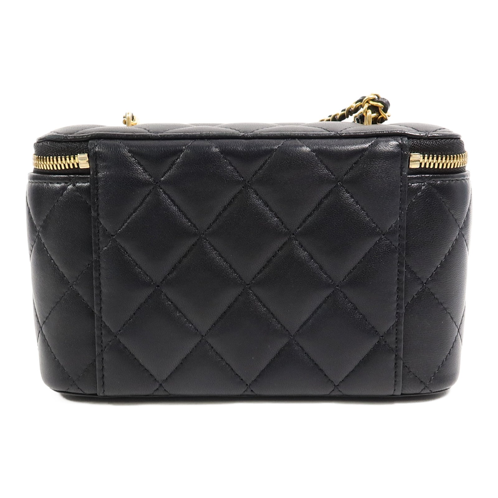 CHANEL 羊皮皮革Vanity Case鏈帶肩背袋