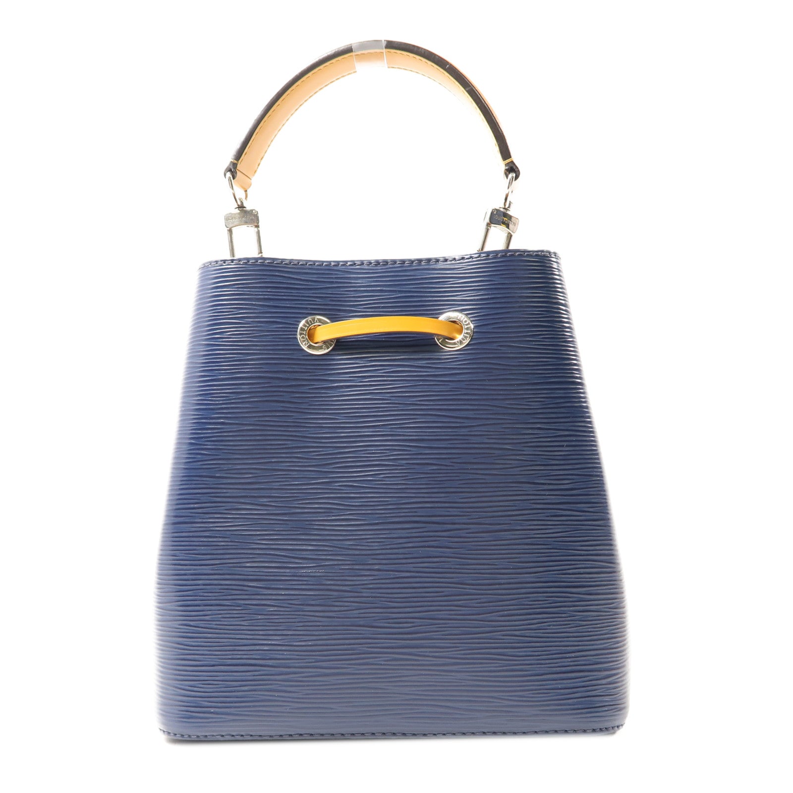LOUIS VUITTON Epi Neo Noe BB銀扣手挽肩背兩用袋深藍色/黃色