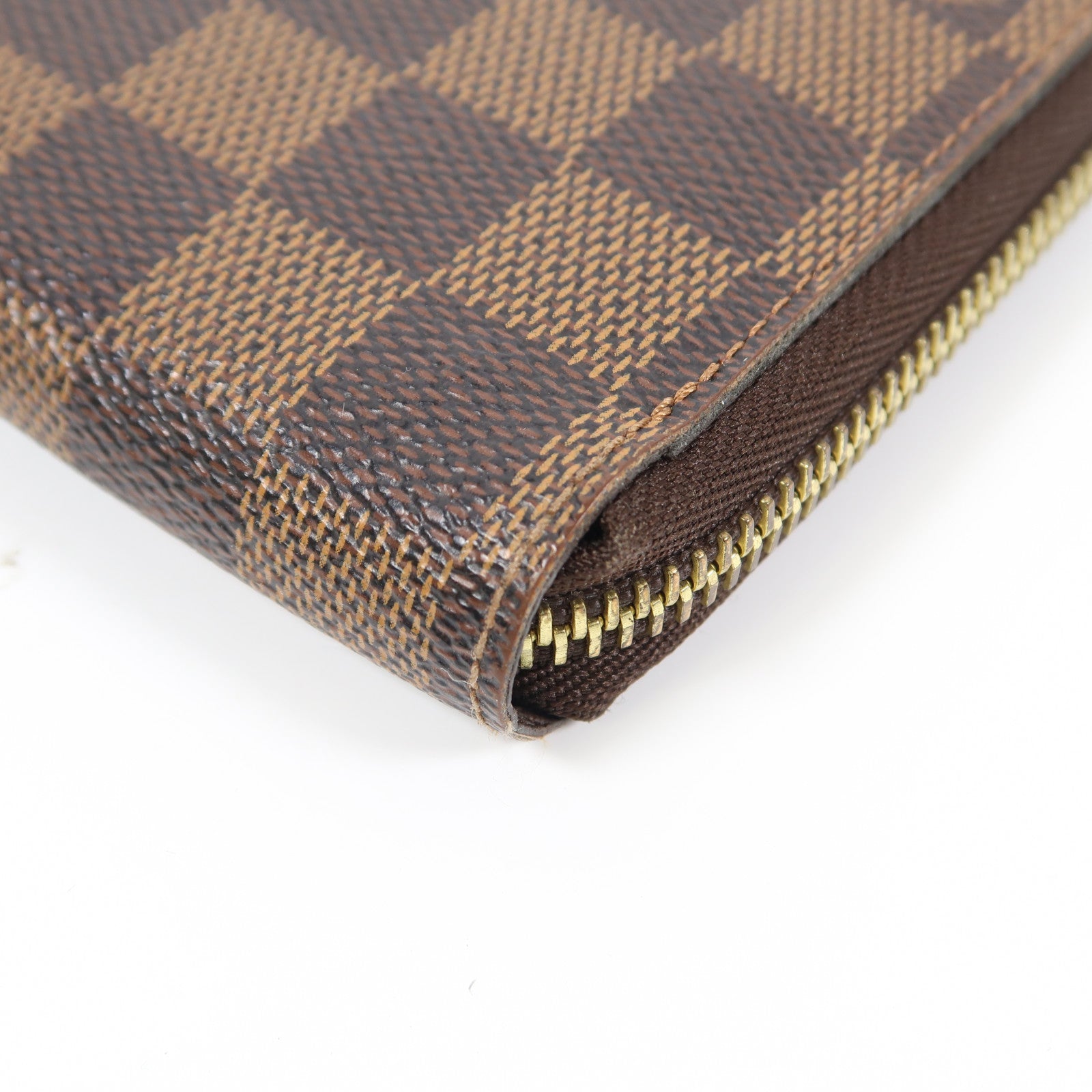 LOUIS VUITTON Damier Zipper Wallet金扣長錢包啡色