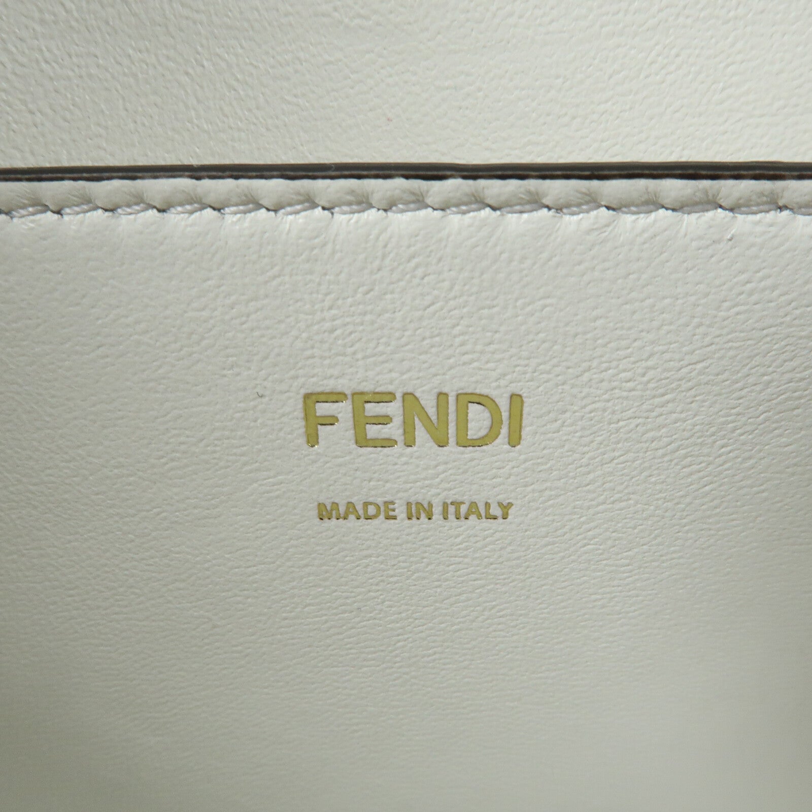 FENDI 牛皮皮革Karligraphy Pocket Shoulder Bag鏈帶肩背袋