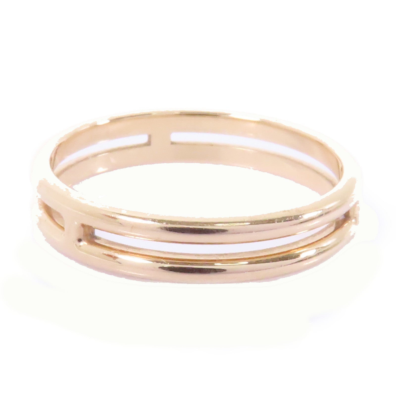 HERMES 18K玫瑰金Ariane Wedding Band戒指HERMES#53/US#6