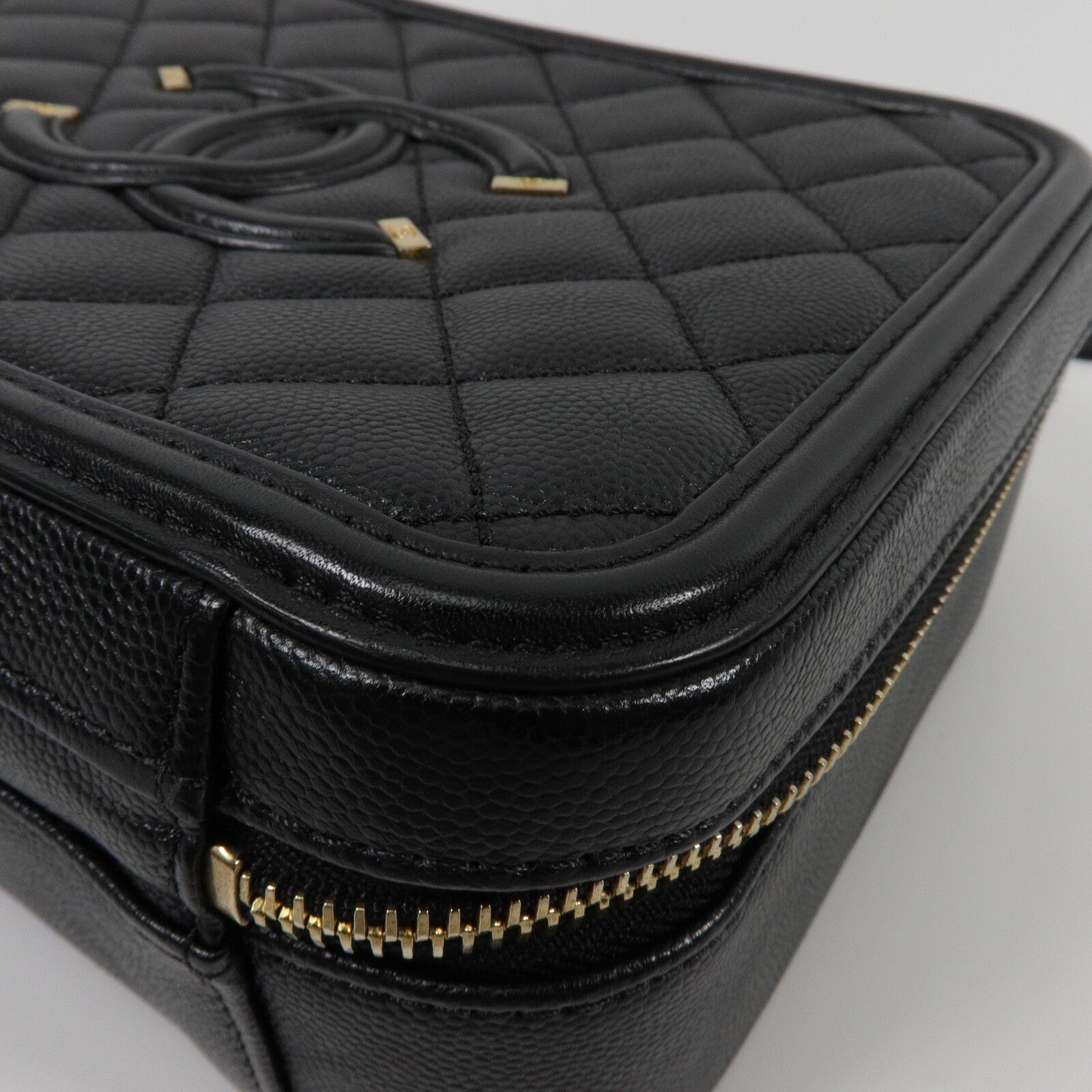 CHANEL 牛皮皮革Vanity Case鏈帶手挽肩背兩用袋