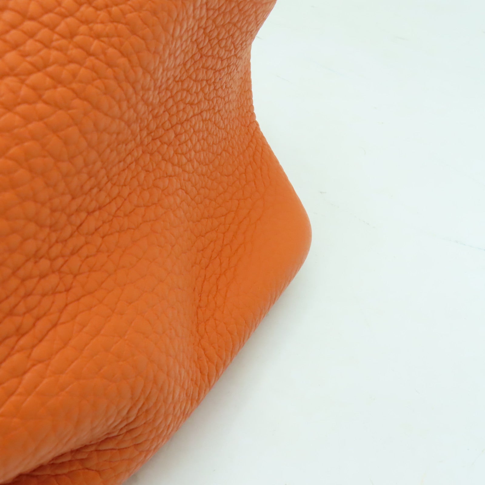 HERMES 【激減優惠】Clemence皮革Picotin PM銀扣手挽袋Orange橙色