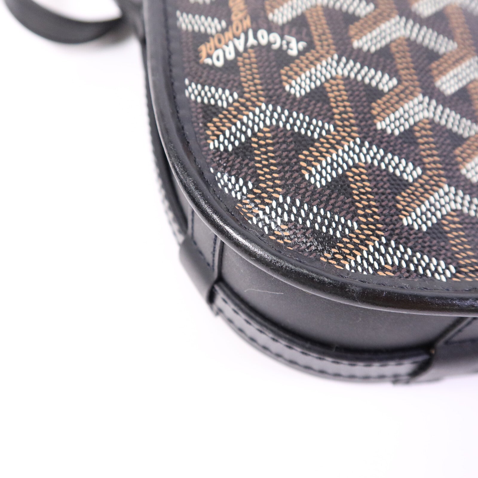 GOYARD 塗層帆布Belvedere PM銀扣肩背袋