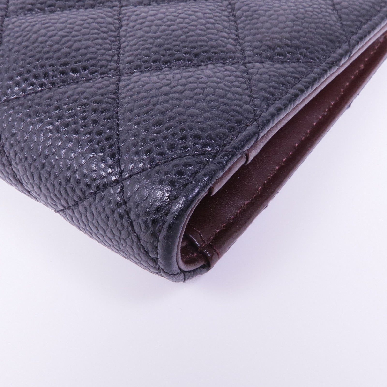 CHANEL 牛皮皮革Long Wallet金扣長錢包