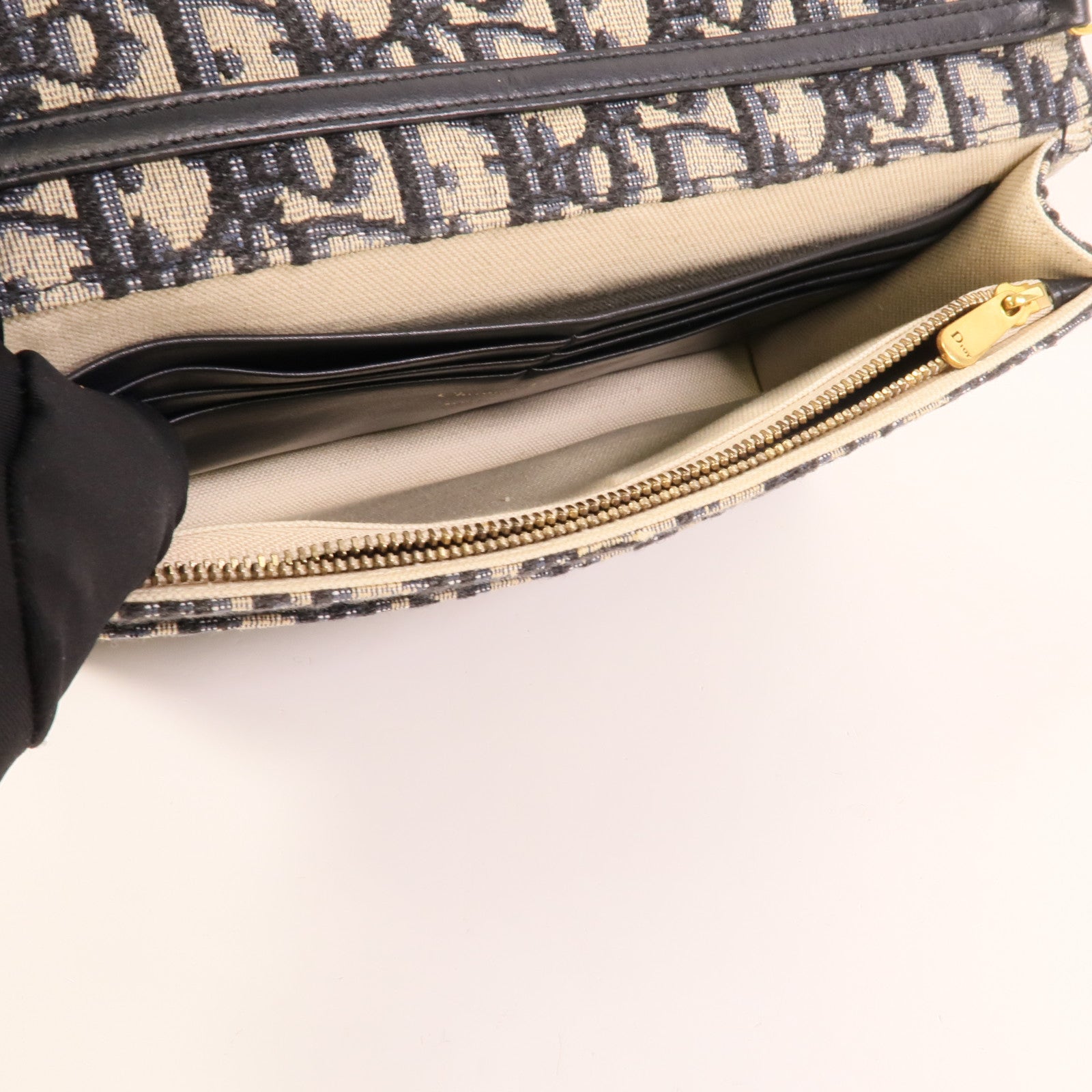 Dior 帆布Saddle Wallet On Chain鏈帶肩背袋