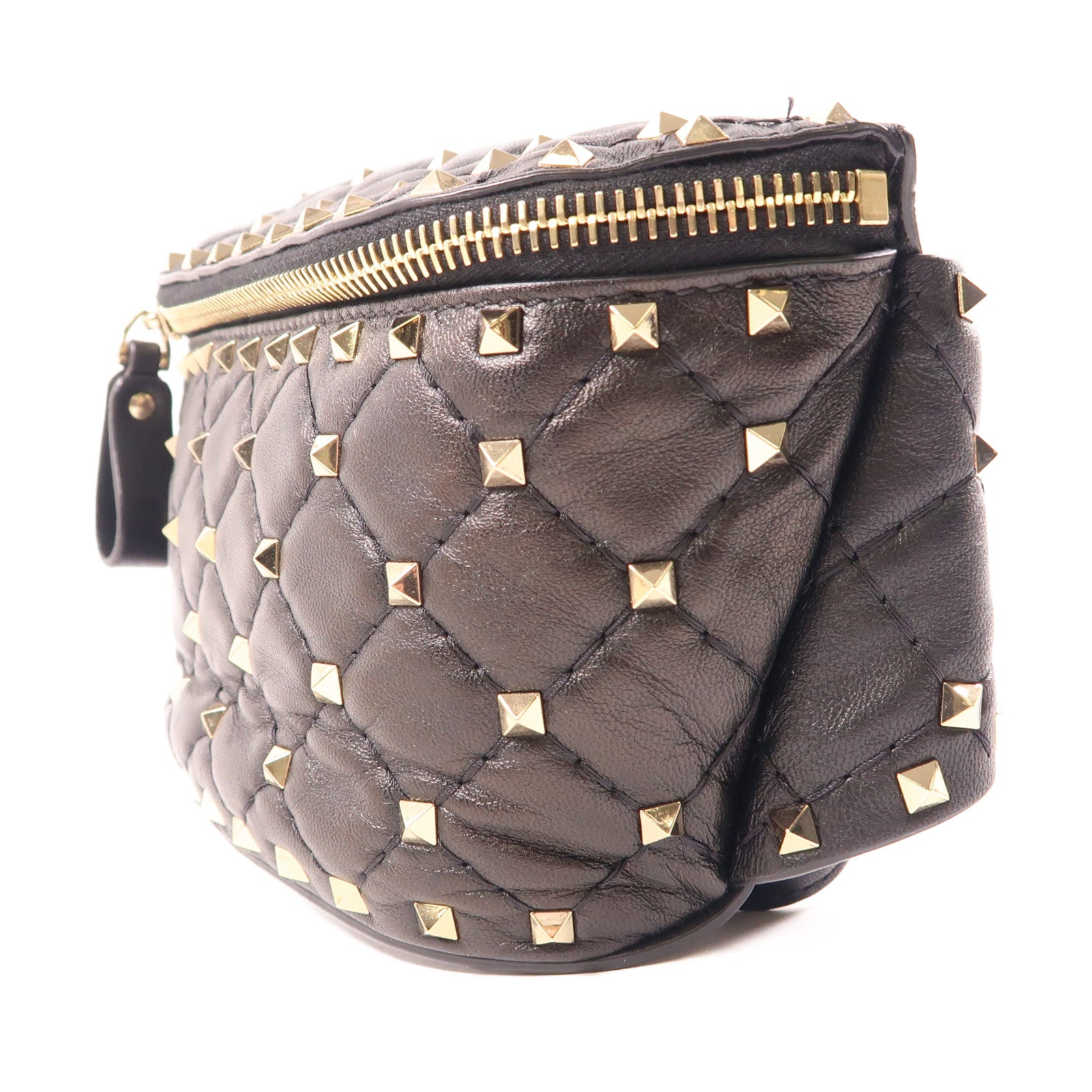 Valentino 牛皮皮革Waist Bag金扣腰包黑色