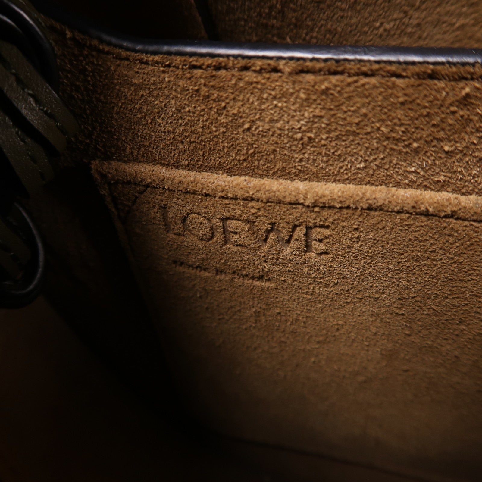 LOEWE 牛皮皮革Gate Dual金扣肩背袋墨綠色