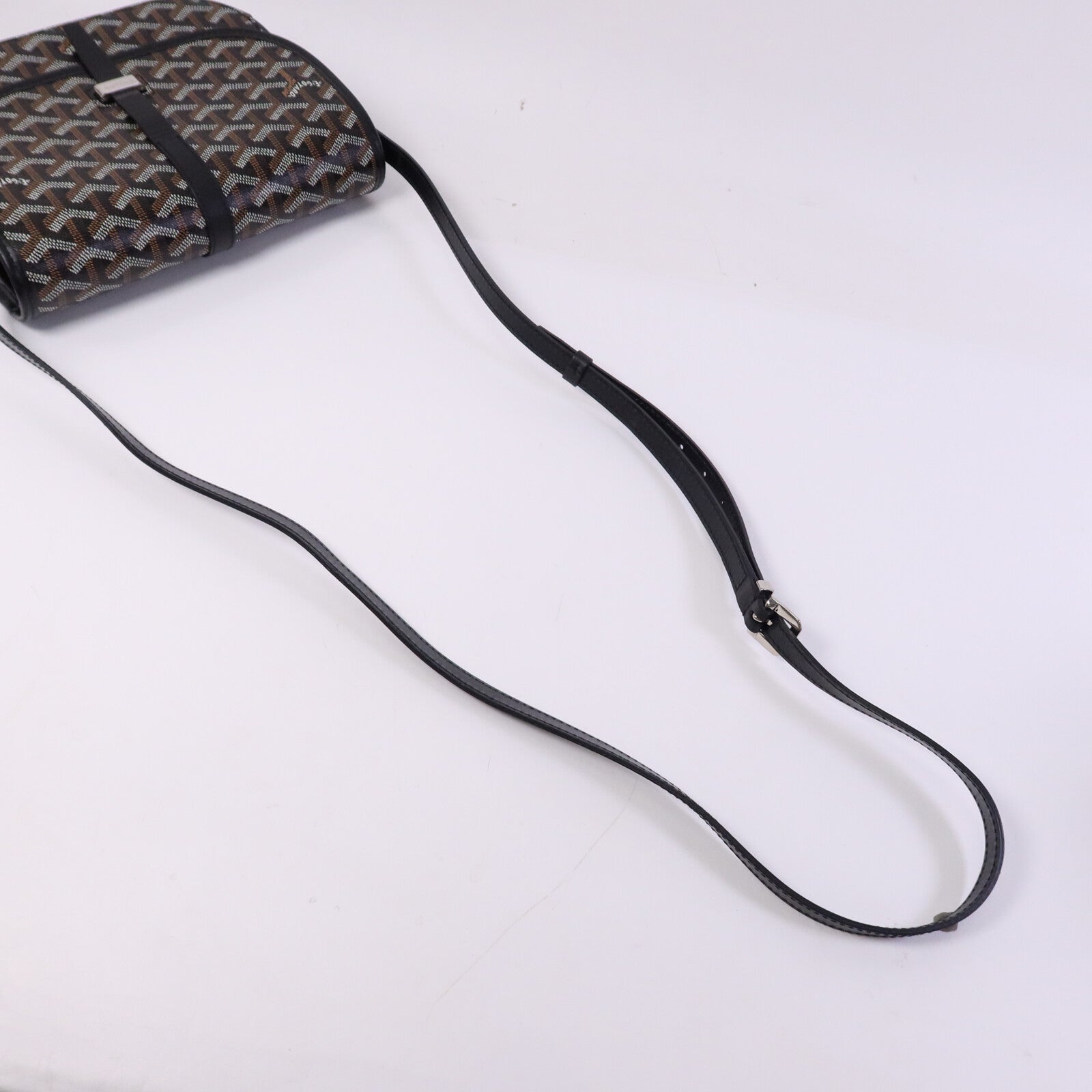 GOYARD 塗層帆布Belvedere PM銀扣肩背袋