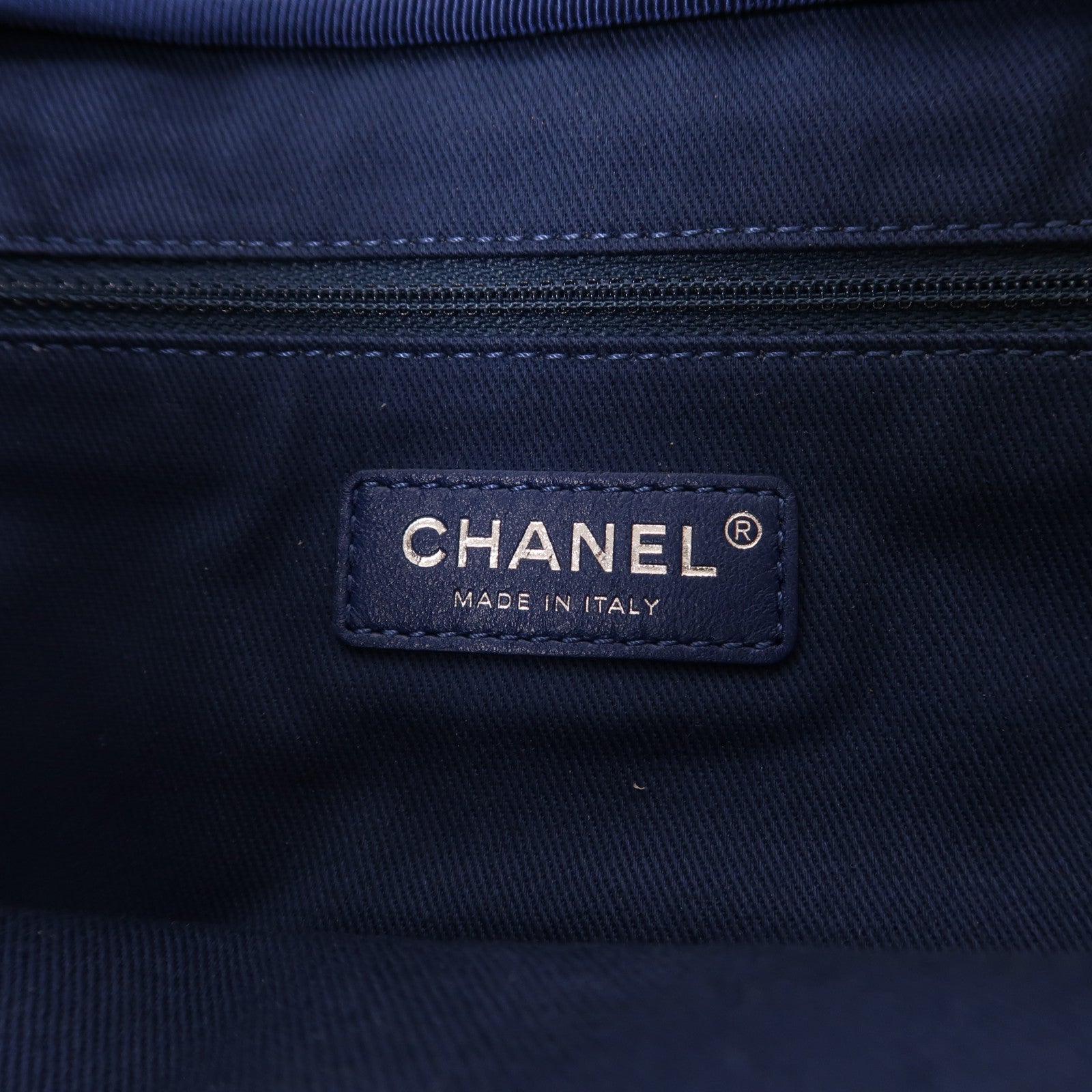 CHANEL 織物Tote Bag銀扣手挽肩背兩用袋