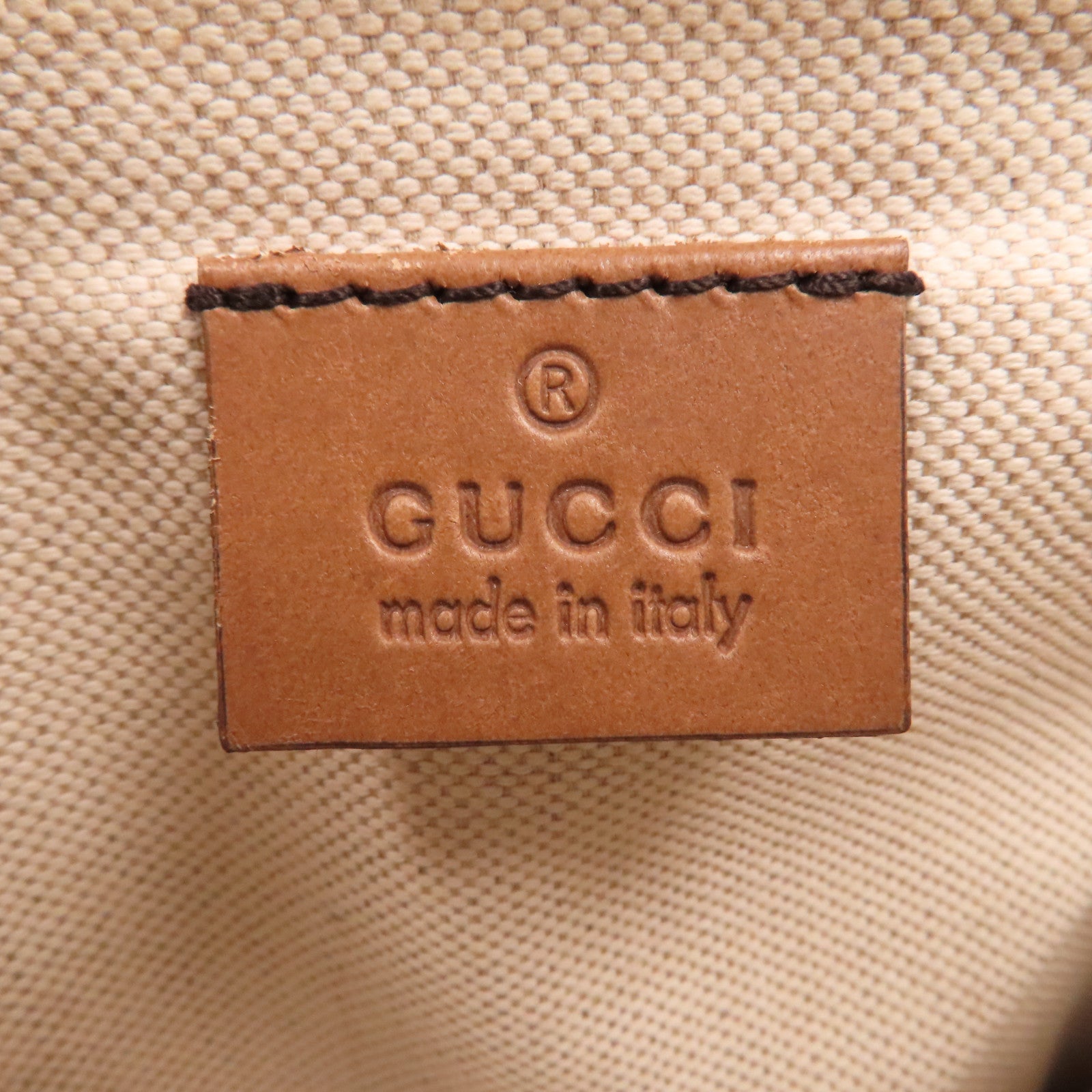 GUCCI 帆布Tote Bag金扣手挽袋啡色