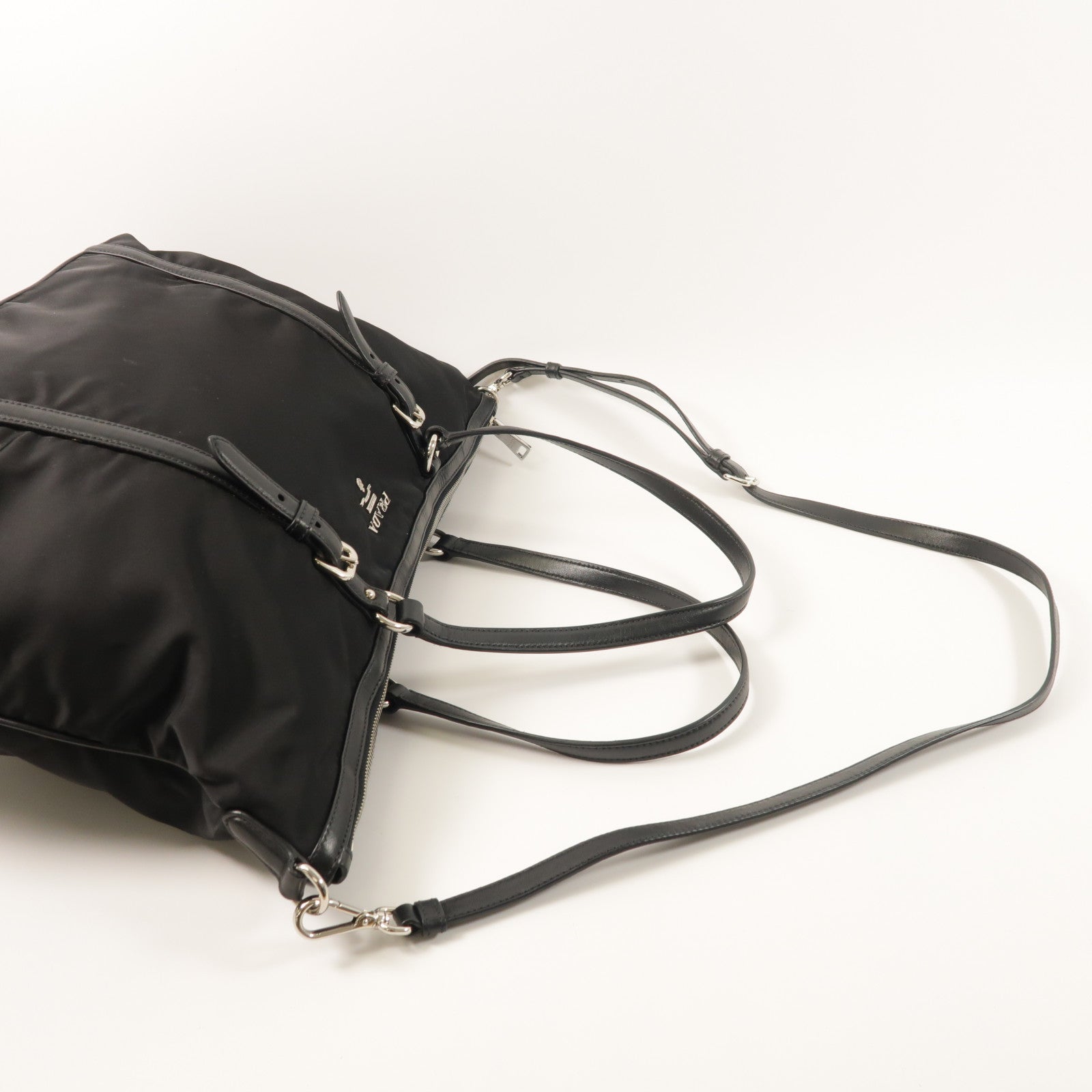PRADA 尼龍2 Way Shoulder Bag銀扣手挽肩背兩用袋