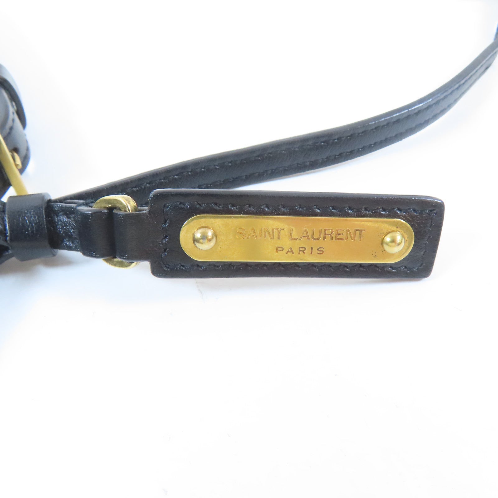 SAINT LAURENT 牛皮皮革Lou Camera Bag金扣肩背袋黑色