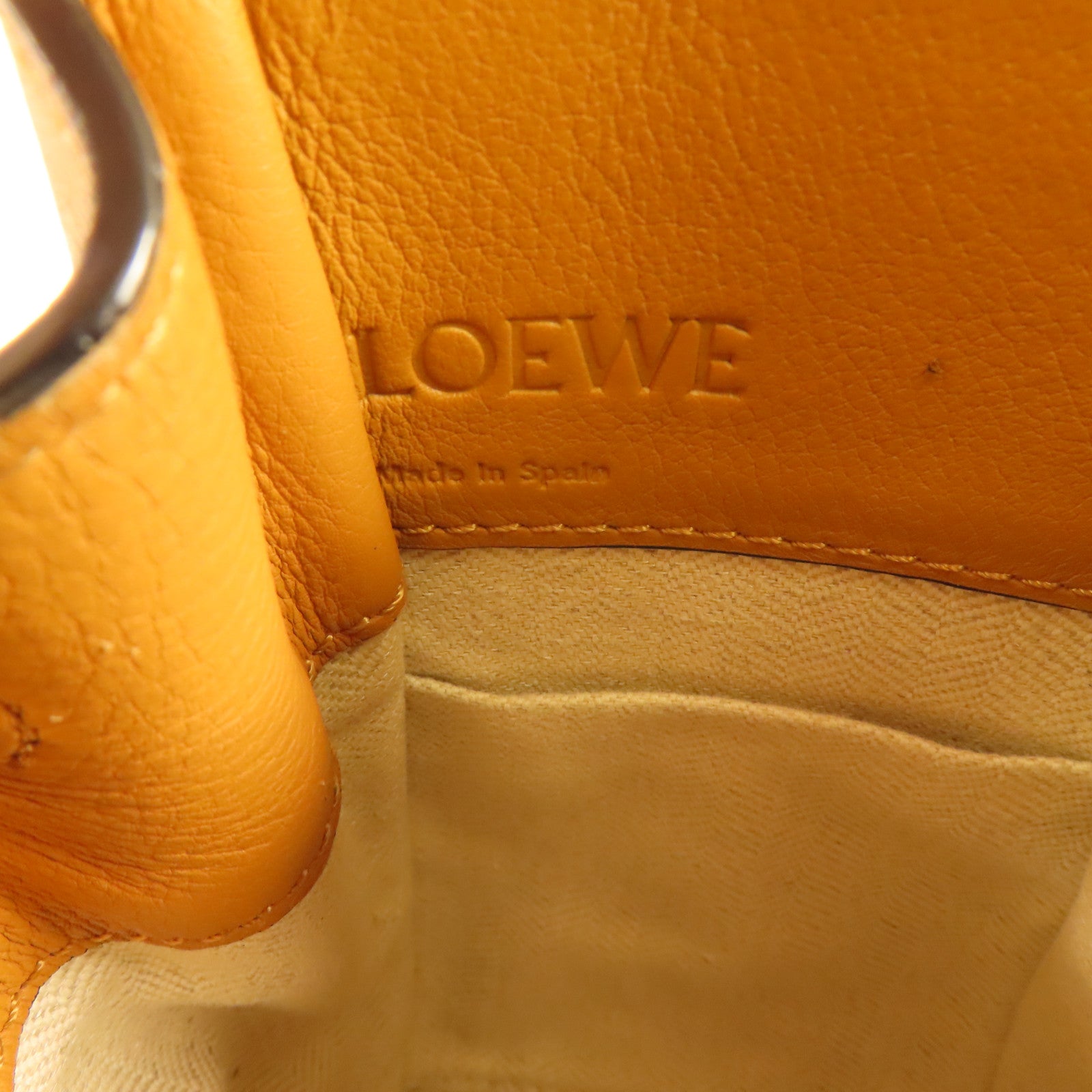 LOEWE Hammock Mini 2Way Shoulder Bag Handbag Calfskin Leather Brown