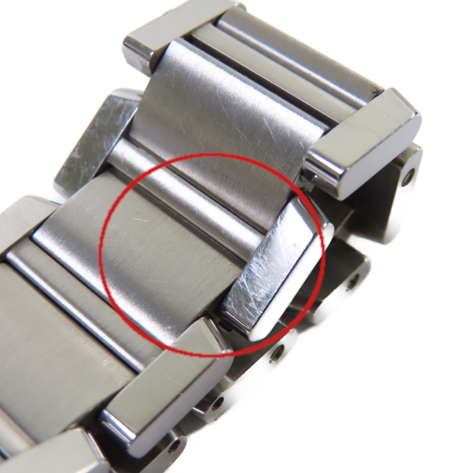 CARTIER Tank Francaise Watch不鏽鋼自動機芯手錶白色/銀色