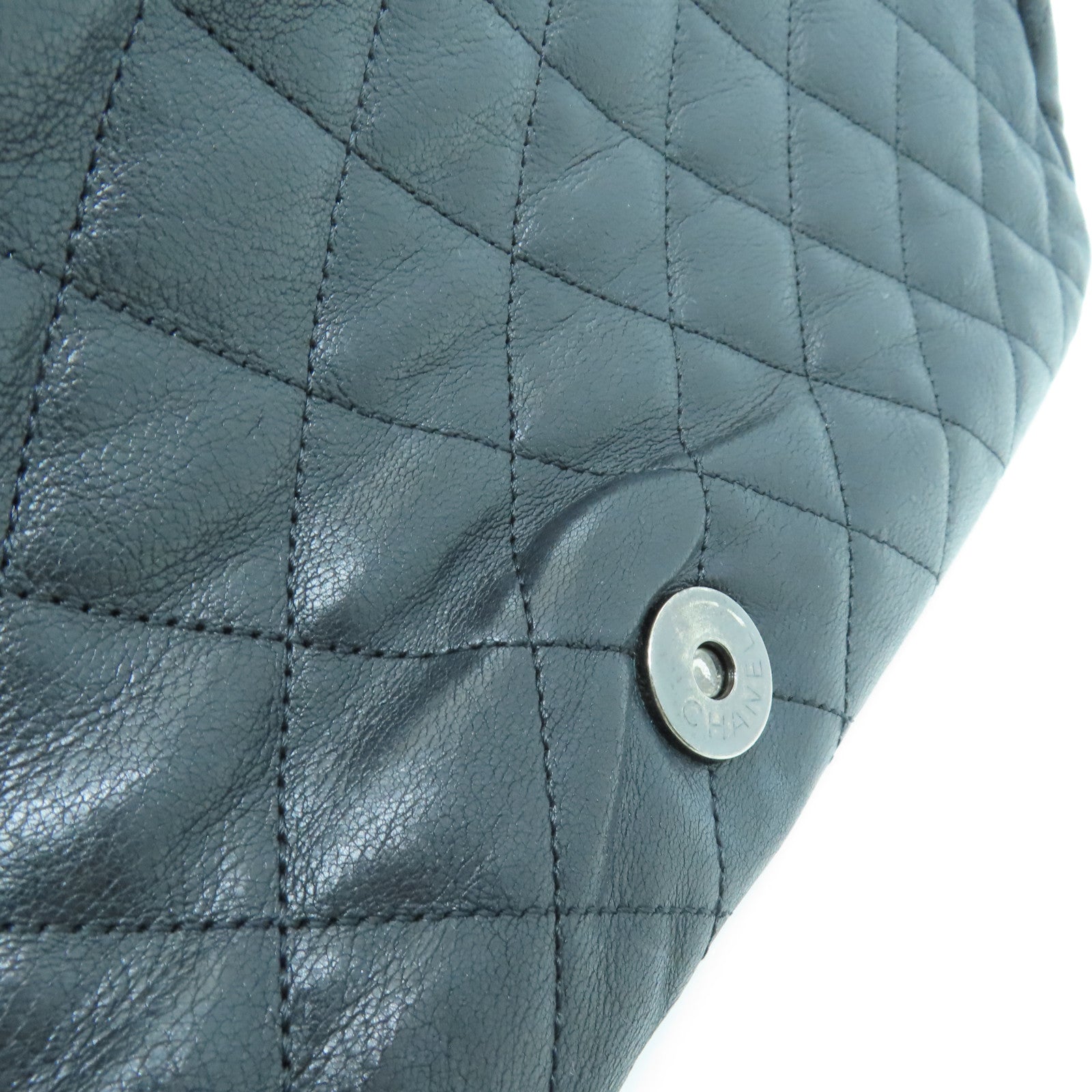 CHANEL 【激減優惠】菱格牛皮皮革Shoulder Bag銀扣肩背袋黑色