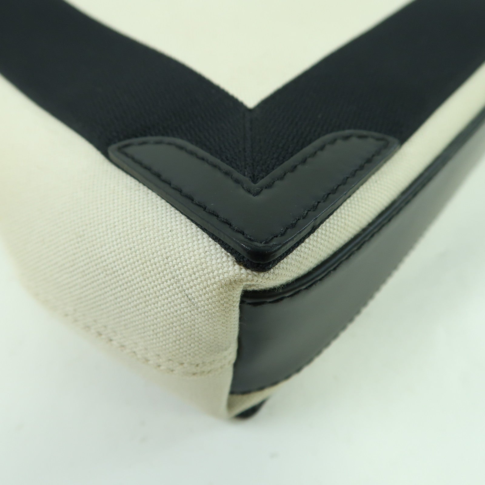 BALENCIAGA 帆布Cabas XS銀扣手挽肩背兩用袋黑色/白色