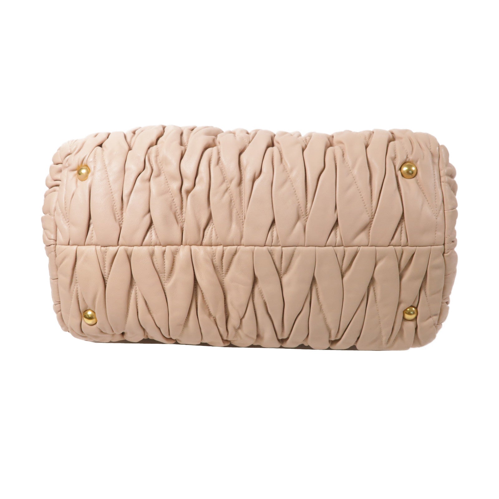 Miu Miu 【激減優惠】羊皮皮革2 Way Shoulder金扣手挽肩背兩用袋粉紅色