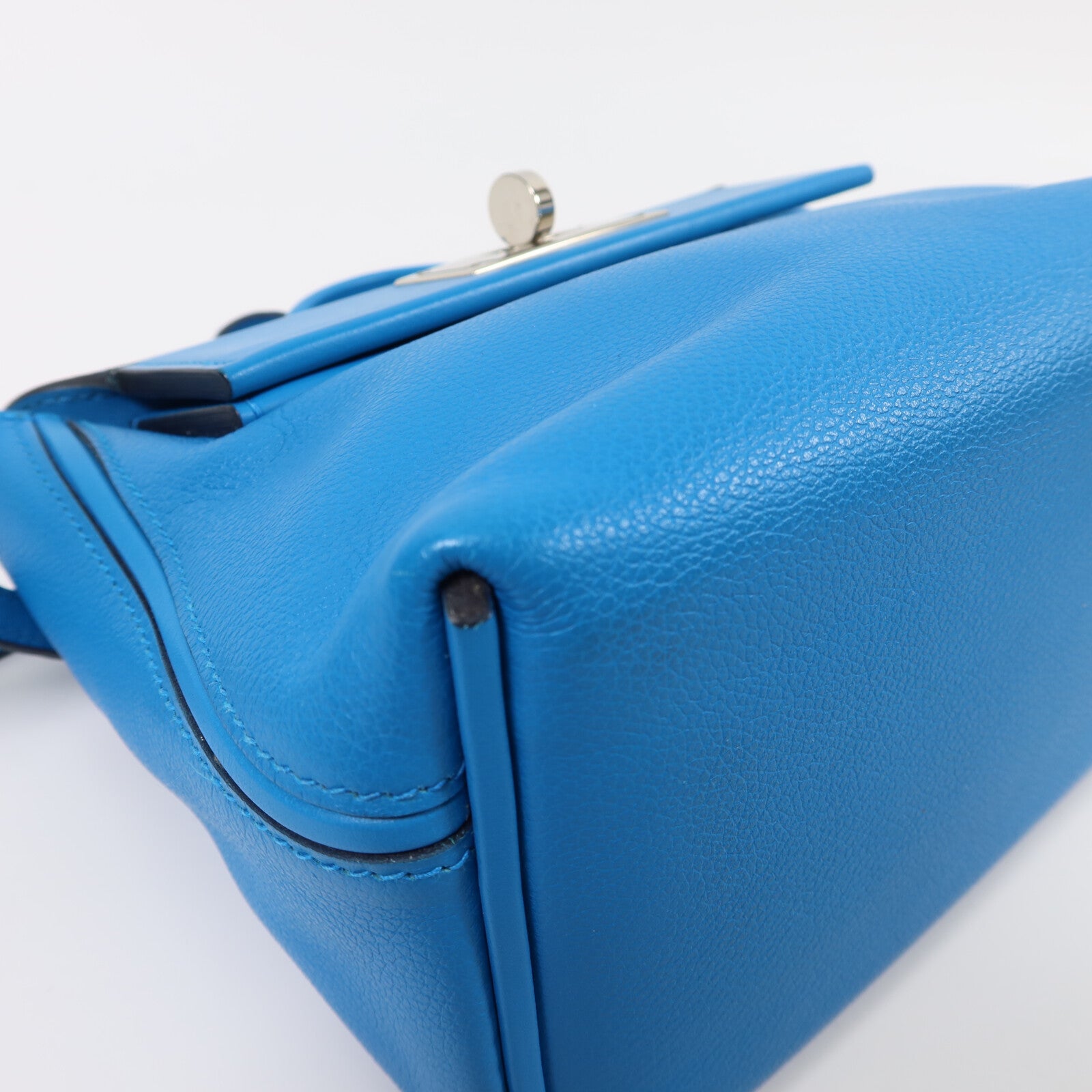HERMES Evercolor皮革Mini 24/24手挽肩背兩用袋Bleu Frida