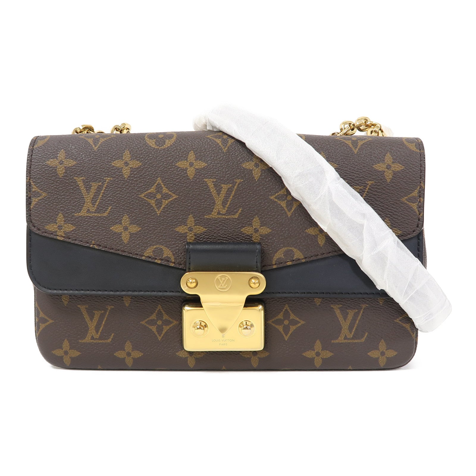 LOUIS VUITTON Monogram Marceau金扣鏈帶肩背袋啡色