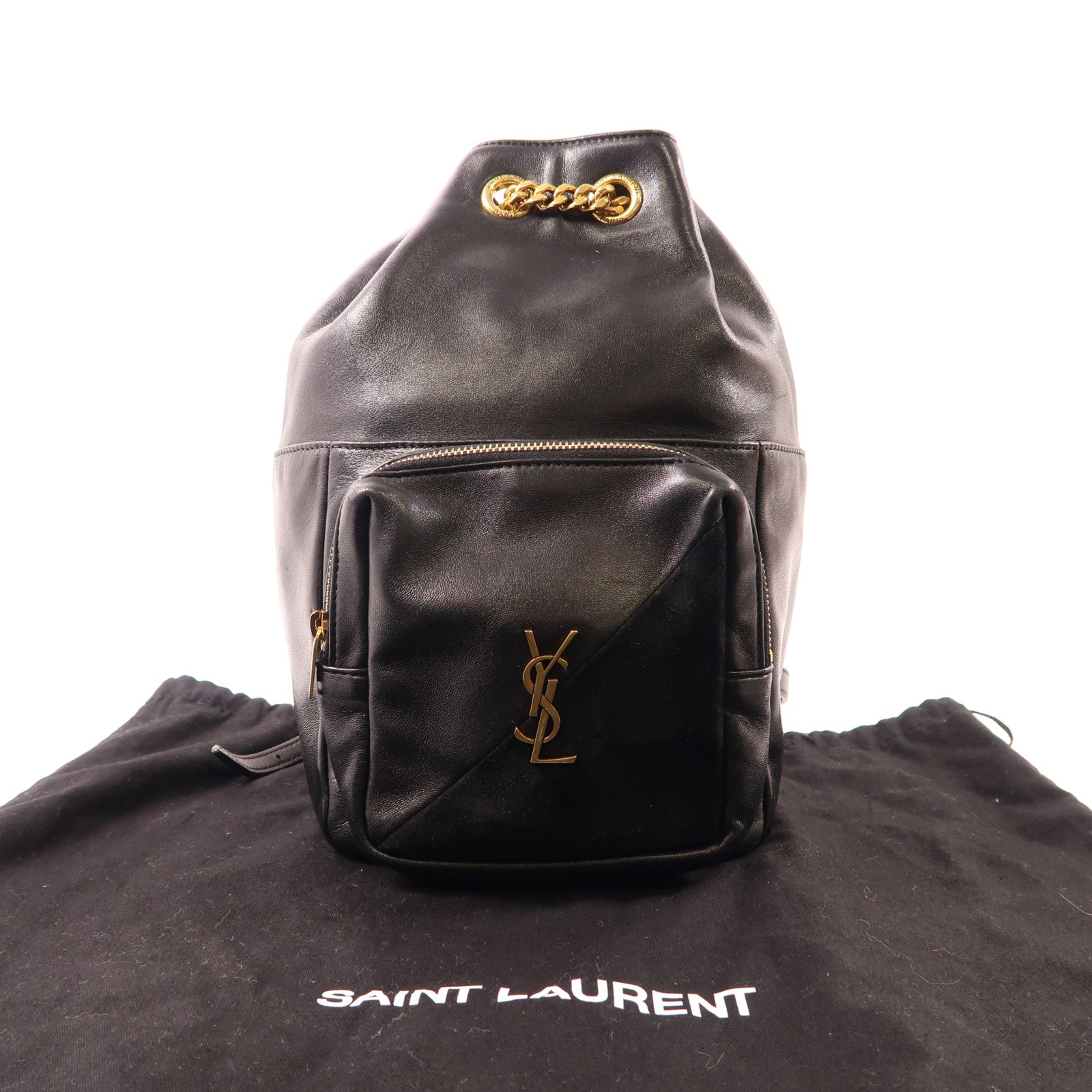 SAINT LAURENT 羊皮皮革/麂皮皮革Jamie Backpack金扣背包