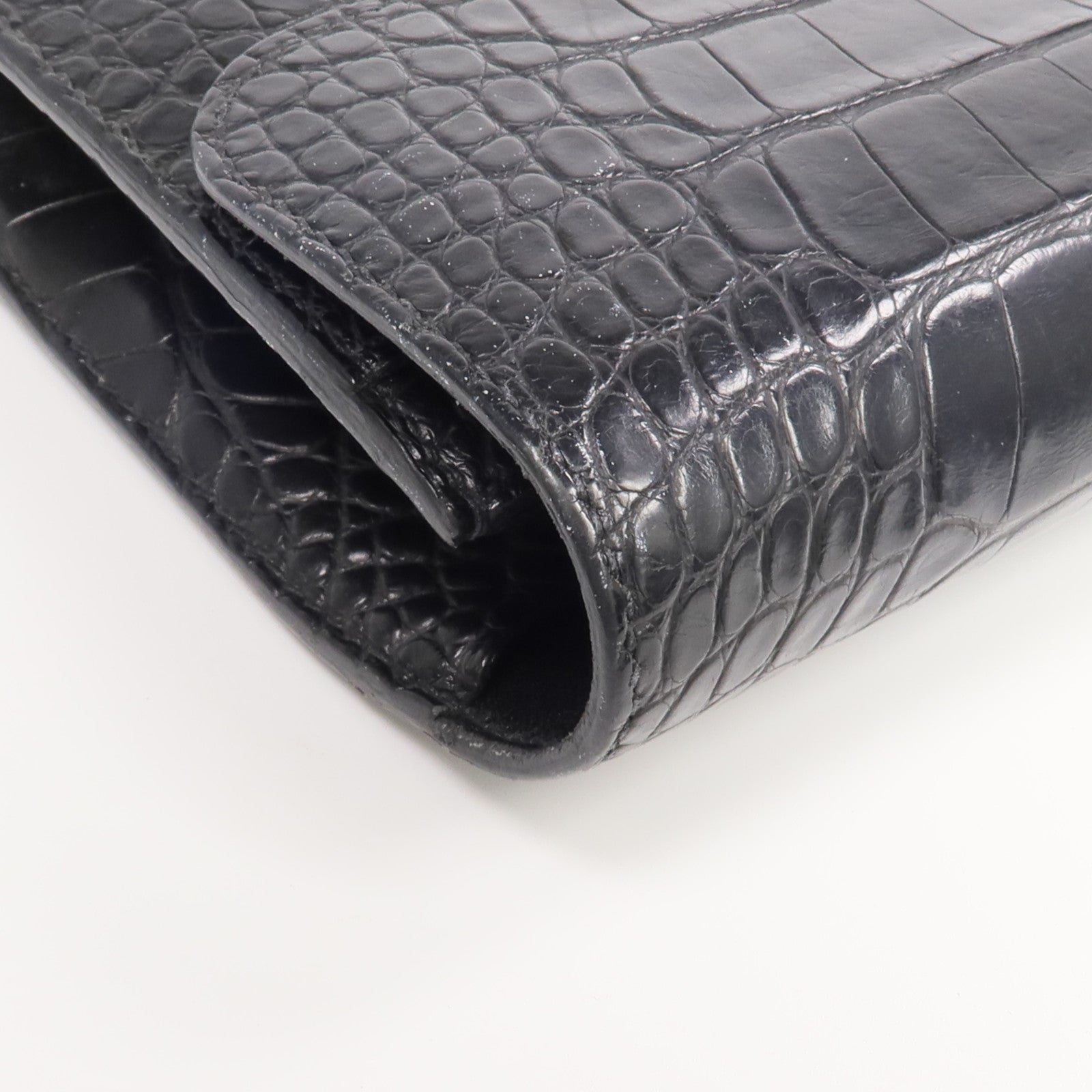 HERMES 【激減優惠】Alligator皮革Constance Long Wallet銀扣長錢包Noir