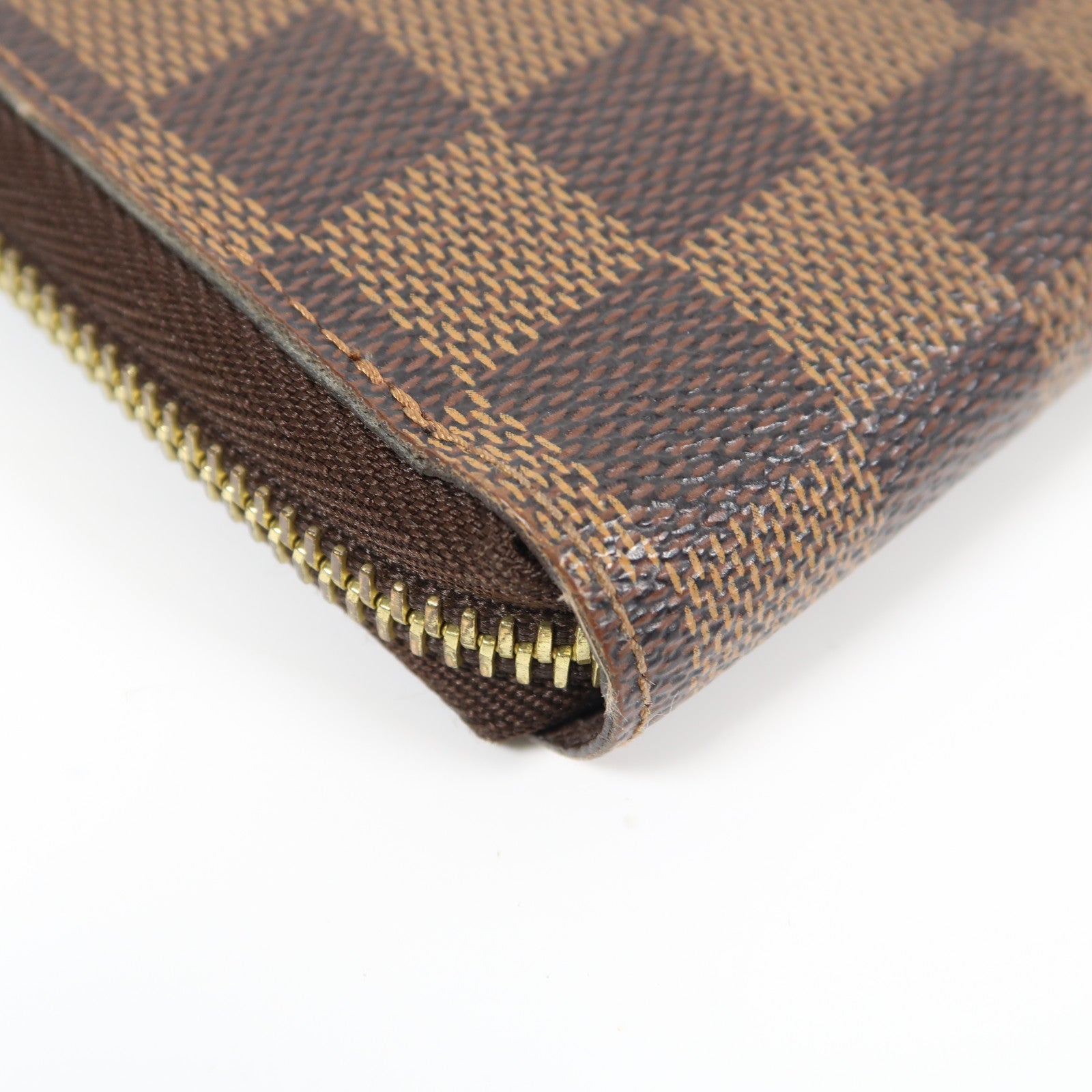 LOUIS VUITTON Damier Zipper Wallet金扣長錢包啡色