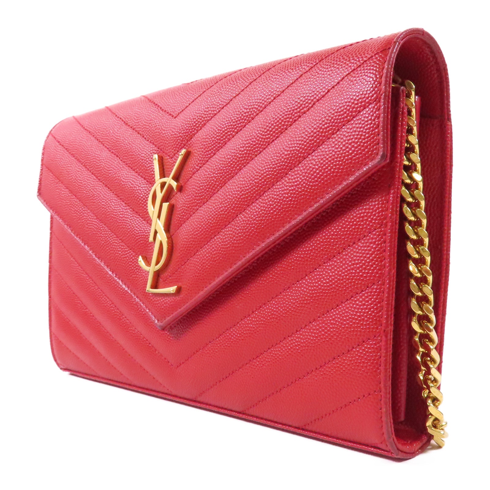 YVES SAINT LAURENT 【激減優惠】牛皮皮革Cassandre Envelope金扣肩背袋