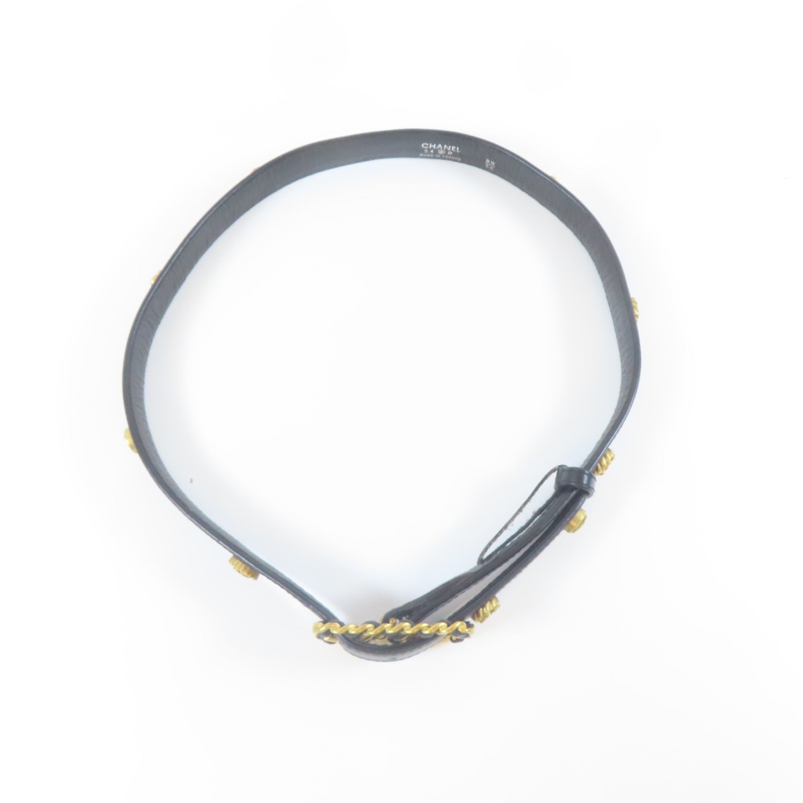 CHANEL 【激減優惠】金屬/羊皮皮革Belt皮帶黑色