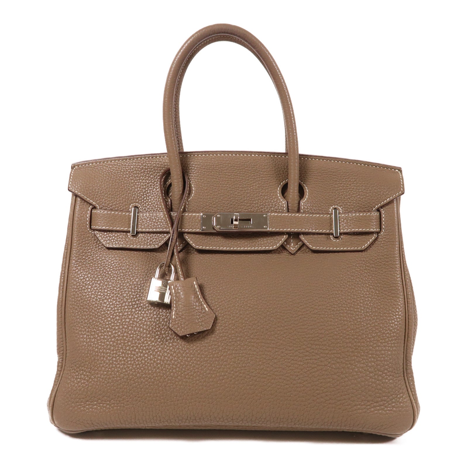 HERMES Togo皮革Birkin 30銀扣手挽袋Etoupe大象灰色