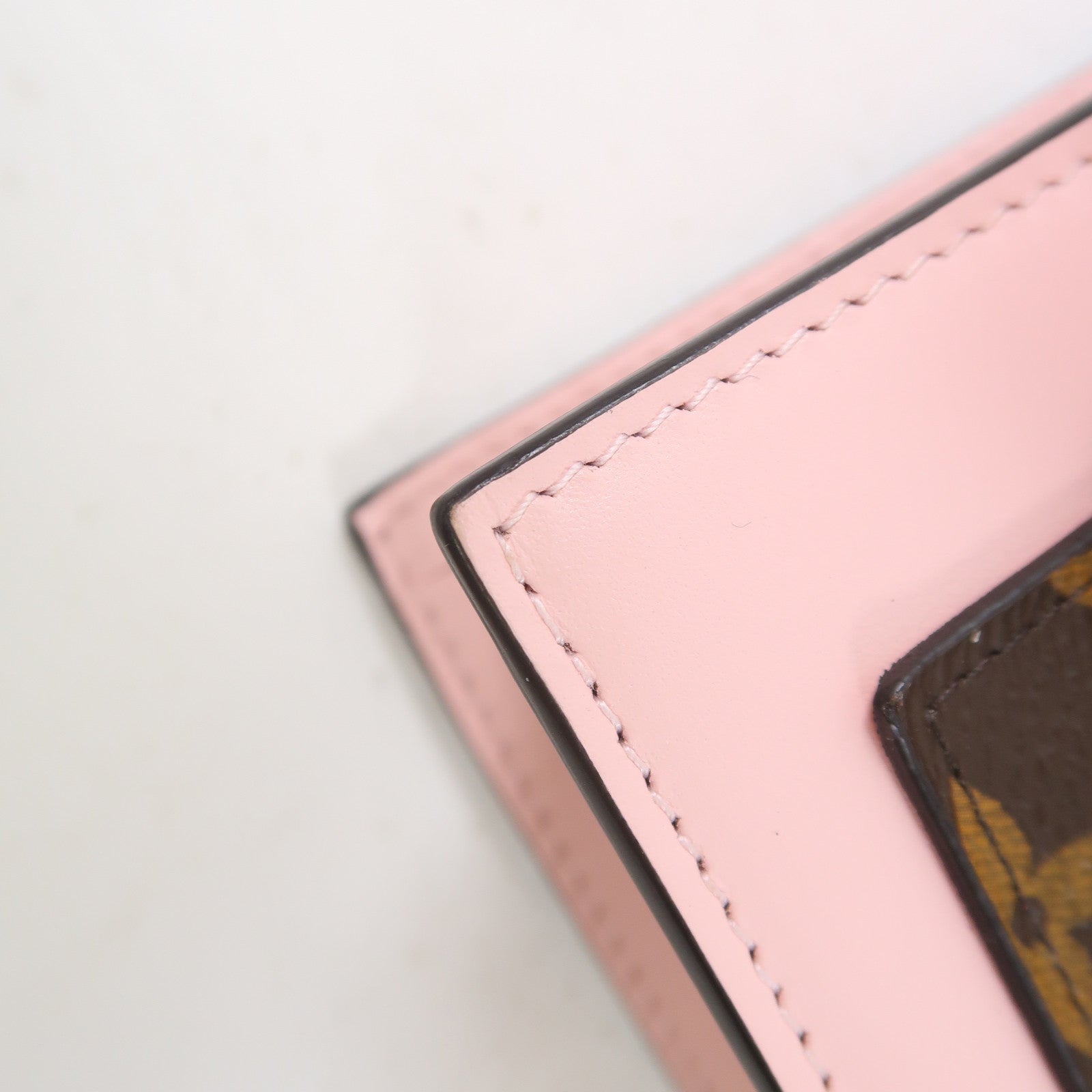 LOUIS VUITTON Monogram Flore金扣鏈帶肩背袋啡色/粉紅色