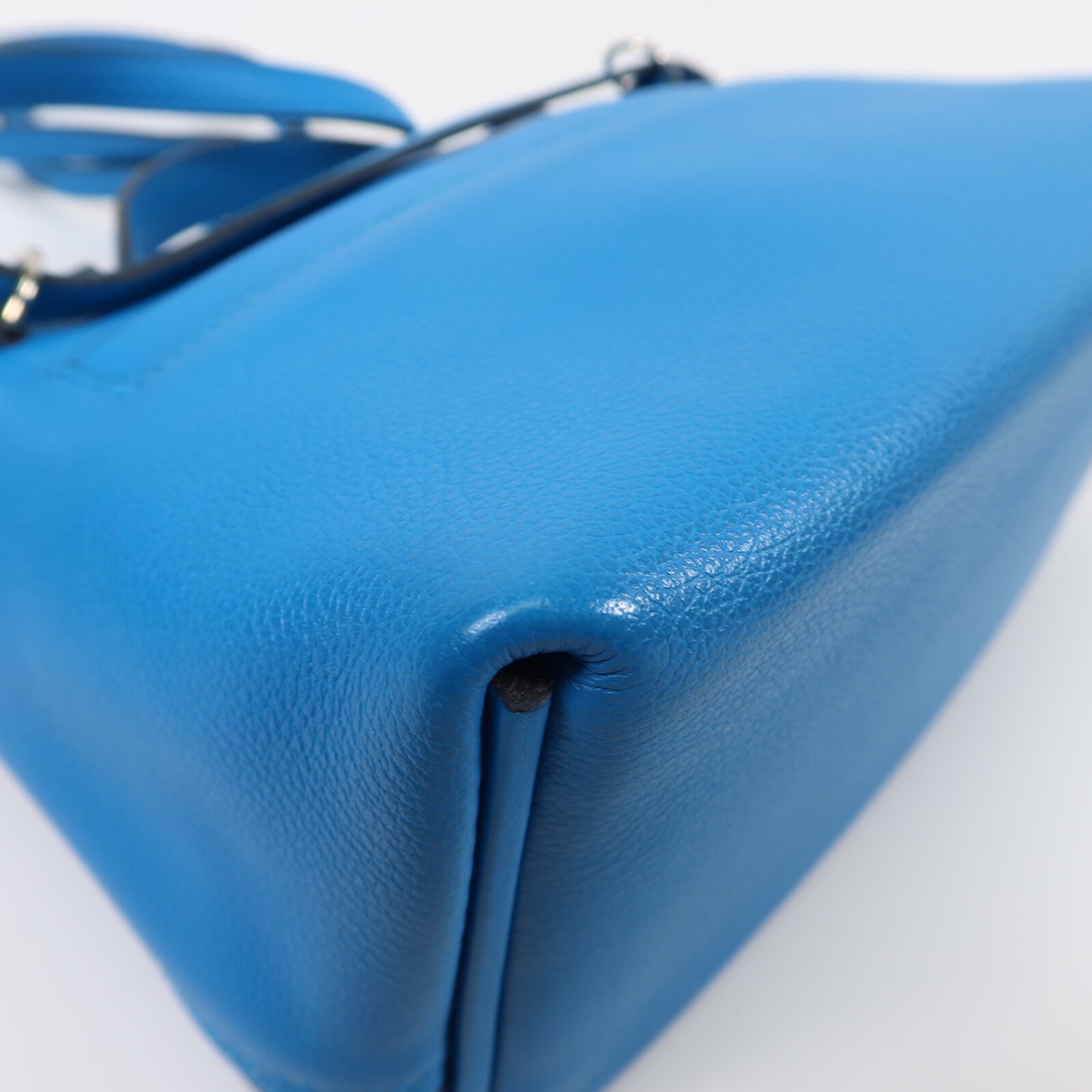 HERMES Evercolor皮革Mini 24/24手挽肩背兩用袋Bleu Frida