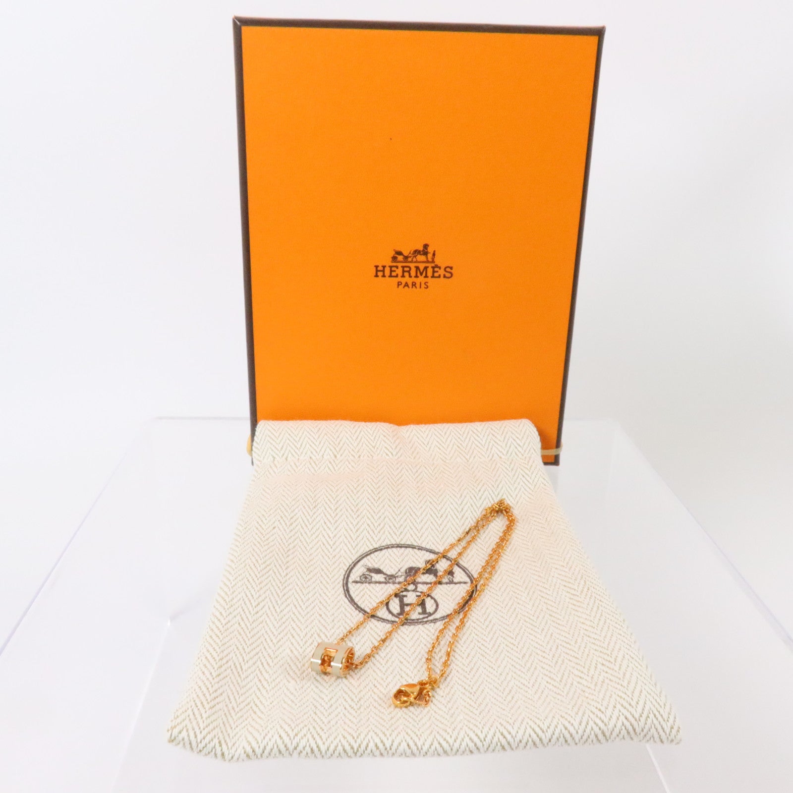 HERMES 金屬/琺瑯Mini Pop H Necklace項鏈