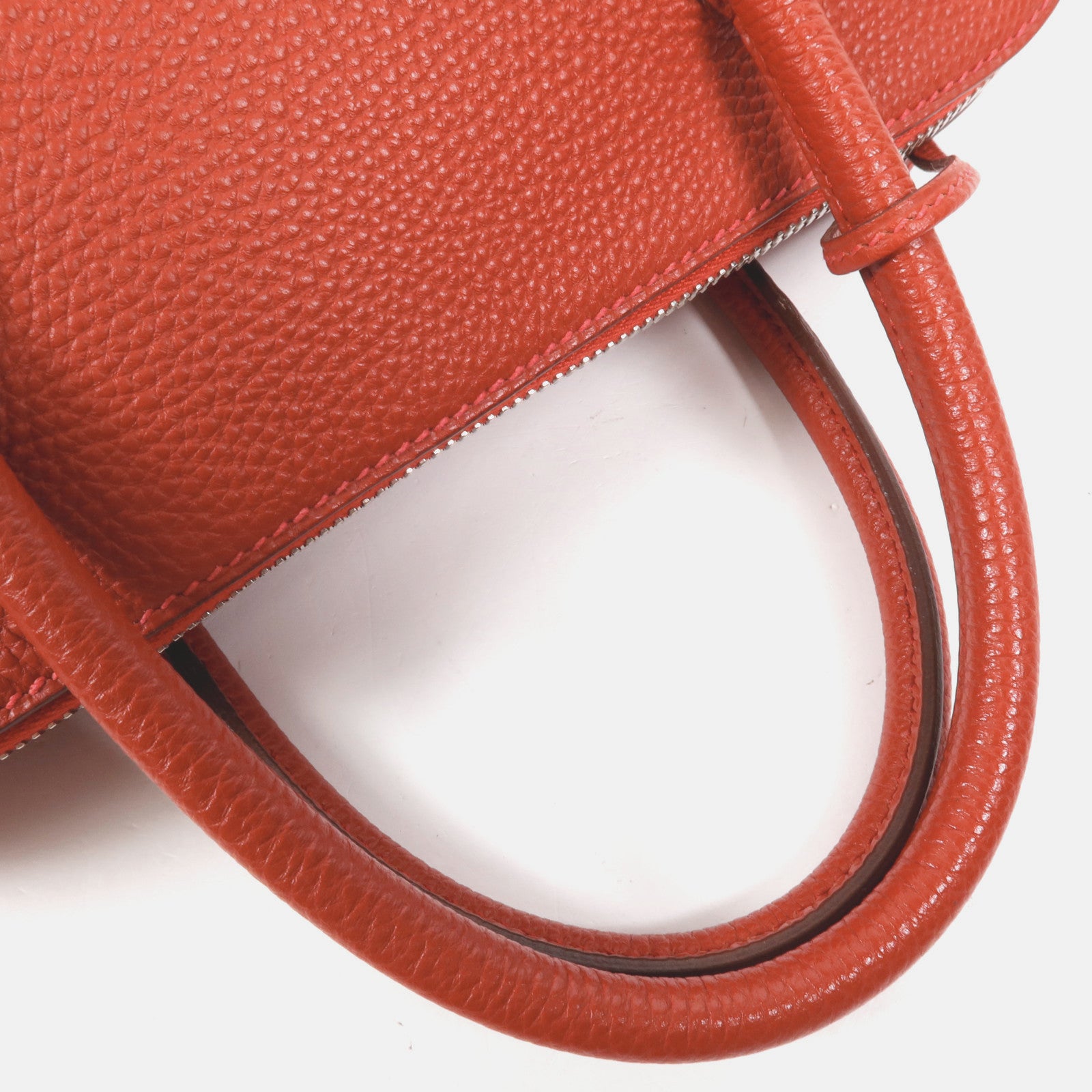 HERMES Togo皮革Bolide 1923 30銀扣手挽袋Rouge Garance